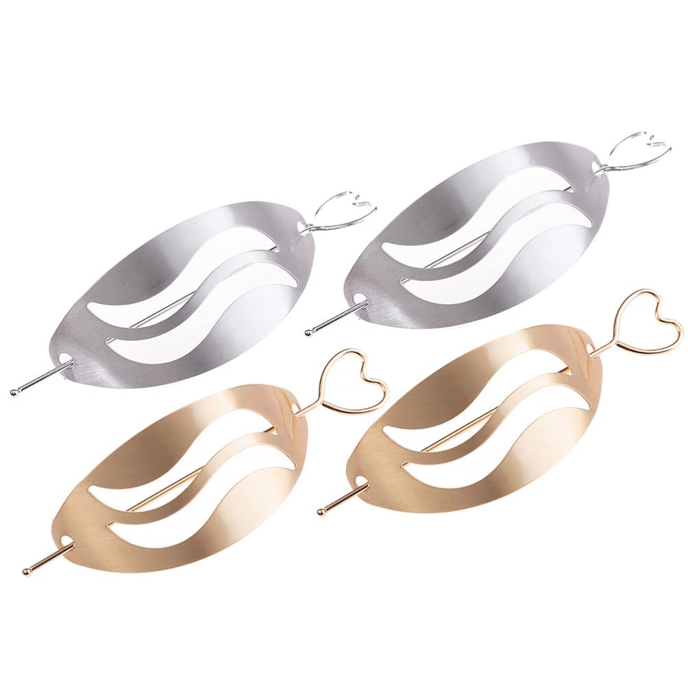 KALLORY 4pcs Hair Sticks & Bun Cuffs - Minimalist Hair Accessories for Women & Girls | Perfect for Updos, Buns, Braids & Everyday Styling