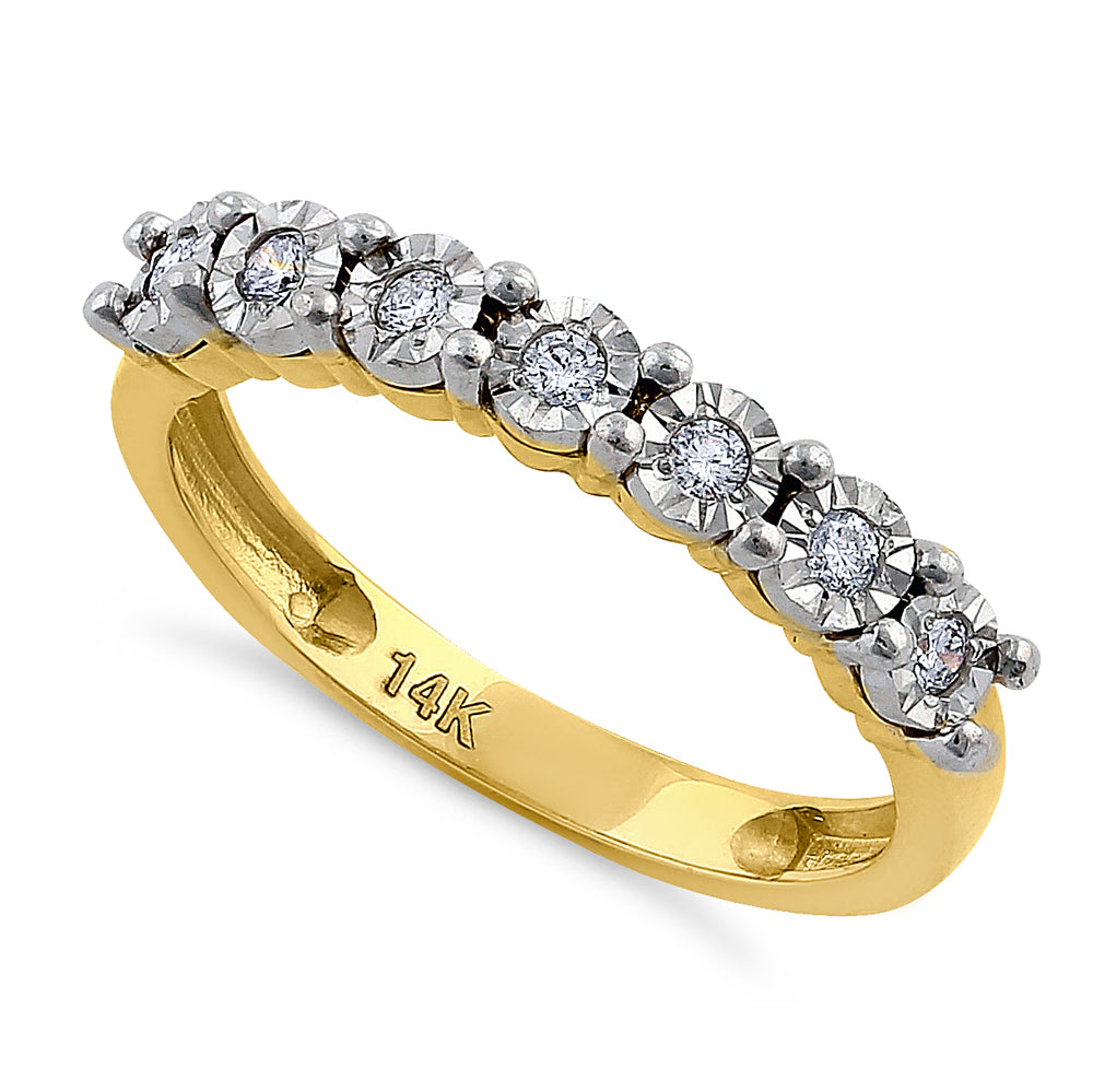 14K Yellow Gold Round Diamond Engagement Ring for Women - Elegant Wedding Band, Anniversary Gift, Promise Ring for Her