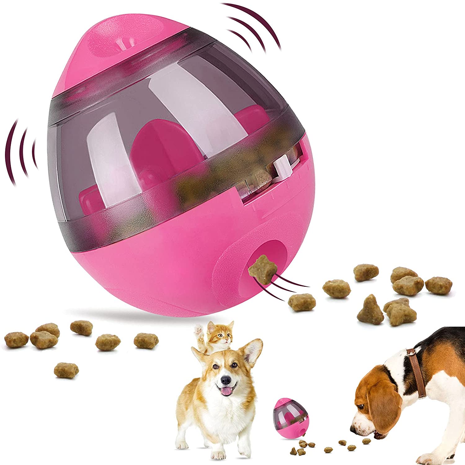 Interactive Dog IQ Treat Ball - Mental Stimulation Puzzle Toy for Small & Large Breeds - Slow Feeder & Food Dispenser for Boredom Relief & Training - Perfect for Indoor & Outdoor Play
