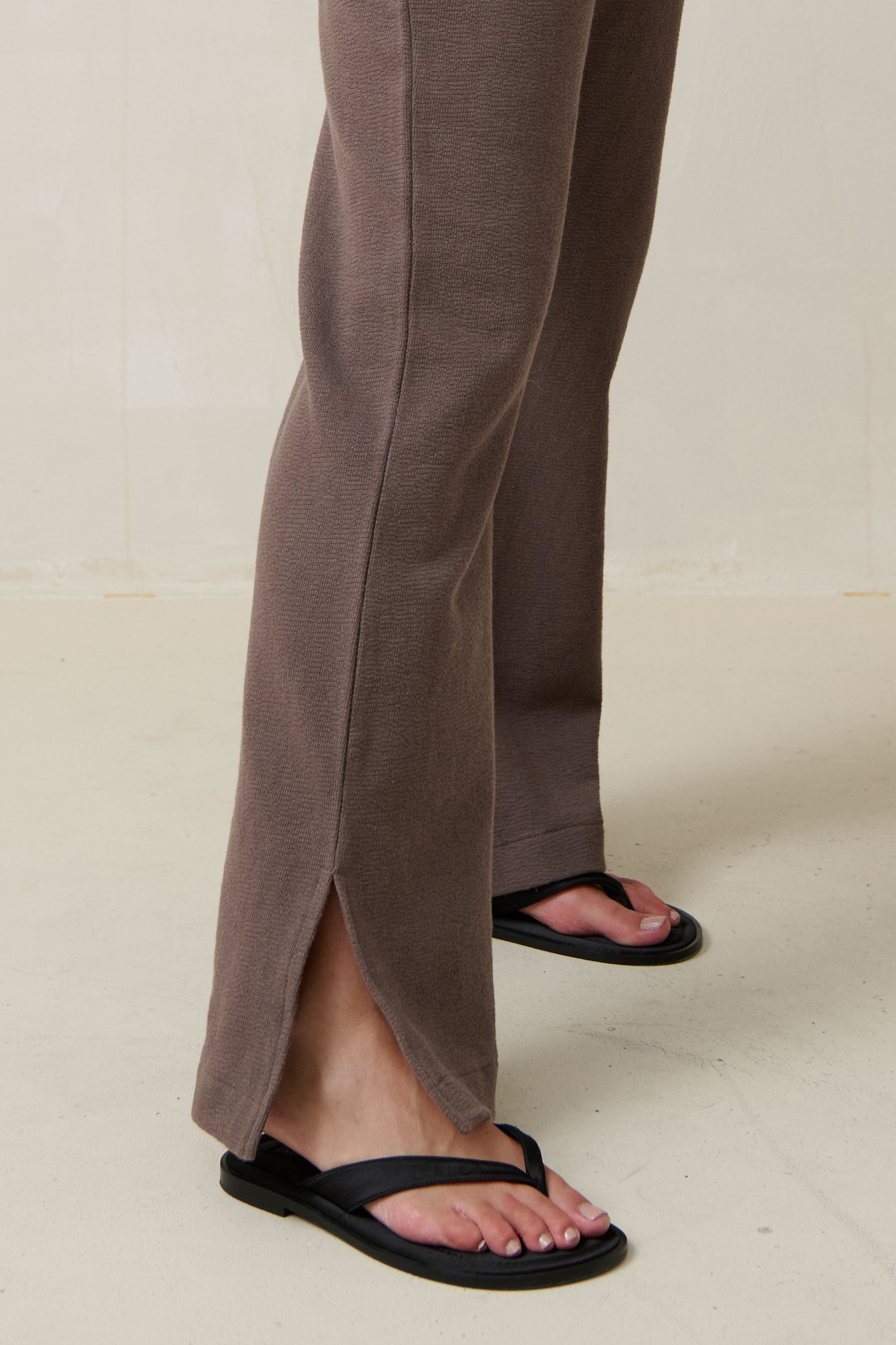 Kindred Split Pants for Women - High Waisted Casual Trousers with Side Slits, Ash Brown - Perfect for Office Wear, Date Night & Everyday Outfits
