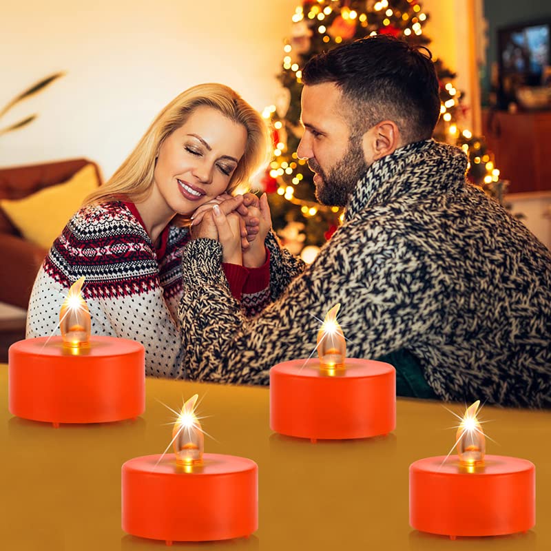 Flameless LED Tea Lights - 24 Pack Realistic Flickering Candles for Holiday Decor & Party