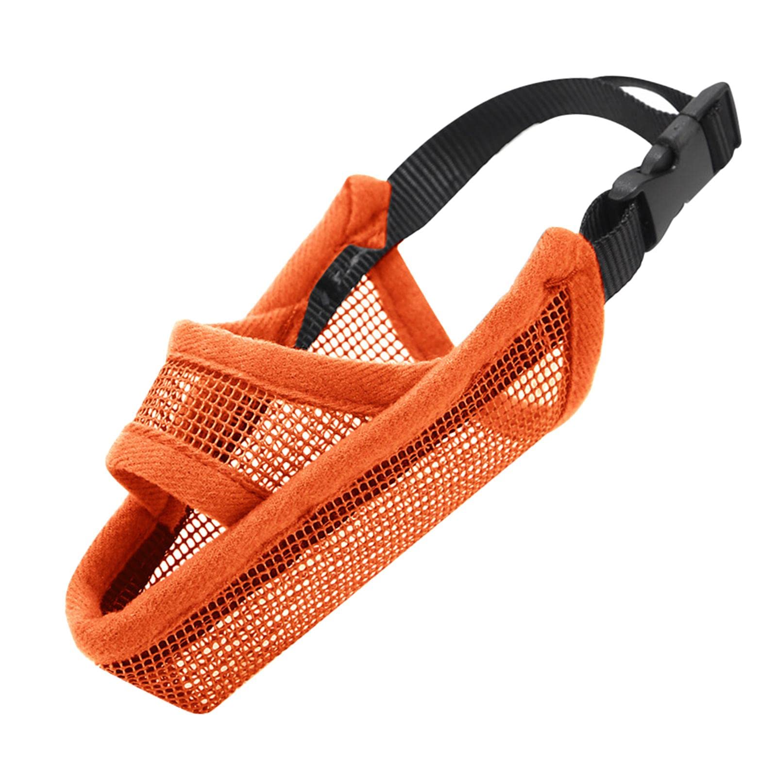 Baoblaze Breathable Mesh Dog Muzzle - Adjustable Soft Pet Muzzle for Licking Prevention, Allows Drinking & Panting - Comfortable Dog Mouth Cover (Orange) - Perfect for Grooming, Training & Vet Visits