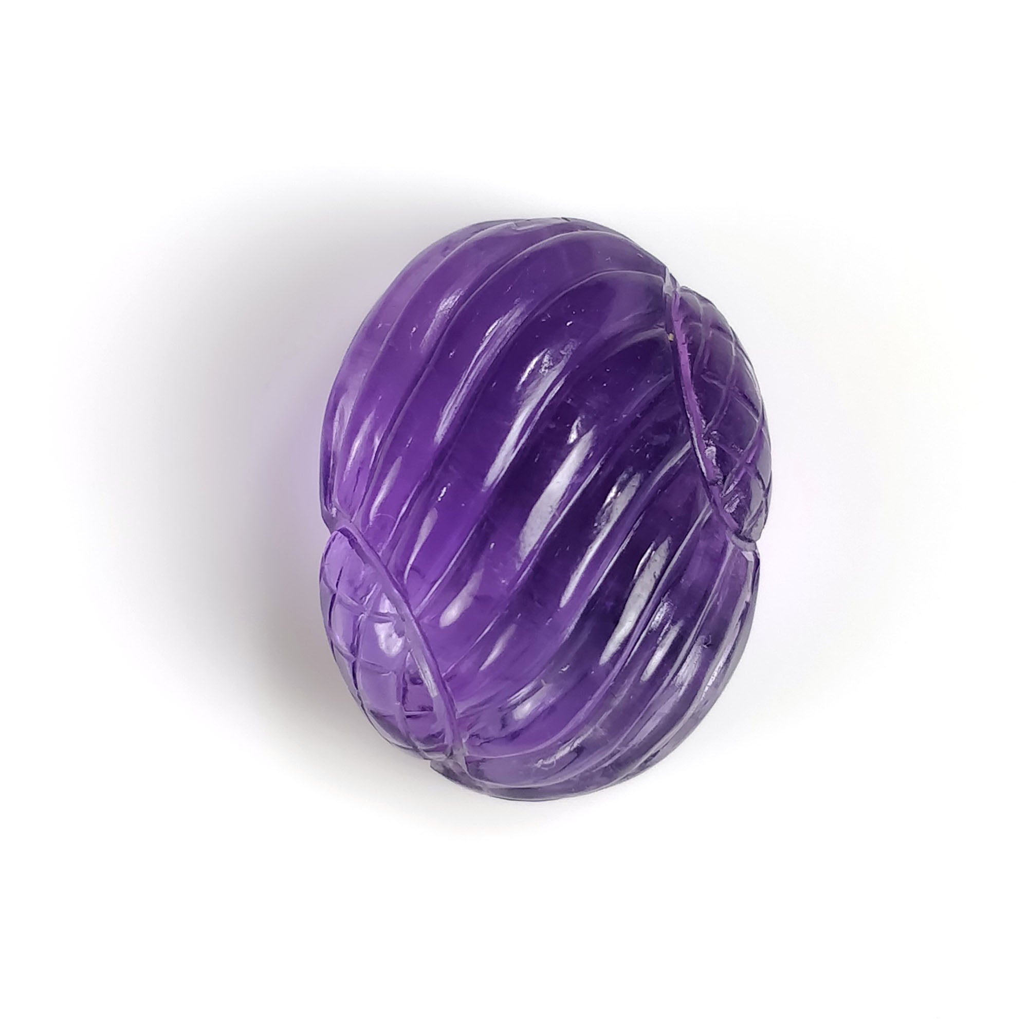 24.00 Carat Natural Untreated Purple Amethyst Gemstone - Oval Shape Double-Sided Hand Carved 21x16mm (Video Included) - Perfect for Jewelry Making, Healing Crystals & Spiritual Gifts