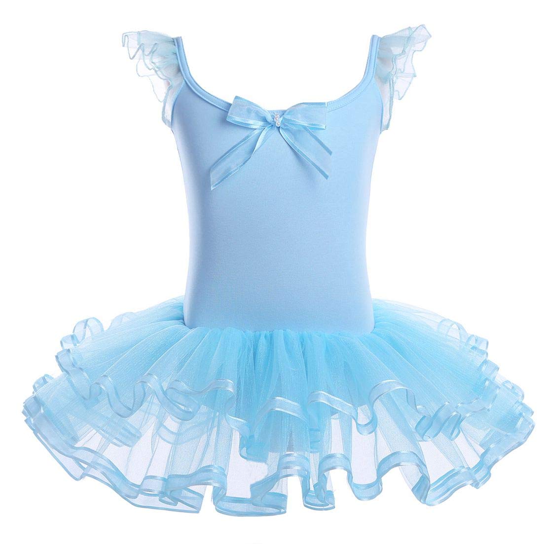 zdhoor Girls Ballet Leotard with Ruffled Sleeves & Tutu Skirt - Princess Dance Costume for Ballet, Recital, Cosplay & Toddler Dancewear