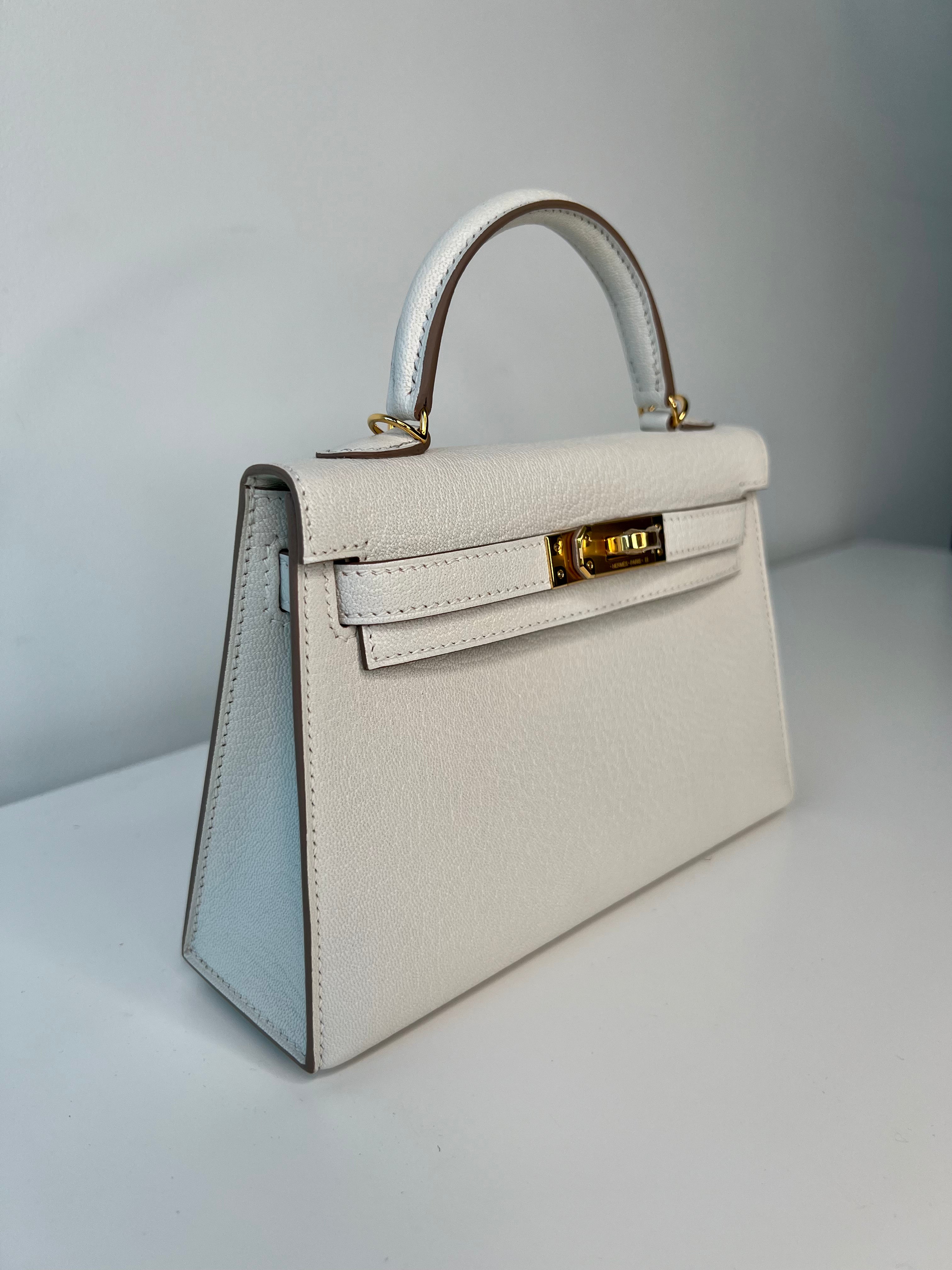 Hermes Kelly 20 Bag in Mushroom Chevre Leather with Gold Hardware - Luxury Handbag for Women, Perfect for Work, Parties & Special Occasions