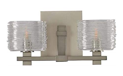 Clearwater 2-Light Bathroom Vanity Light Fixture in Satin Nickel Finish - Perfect for Modern Bathrooms, Powder Rooms & Spa Retreats
