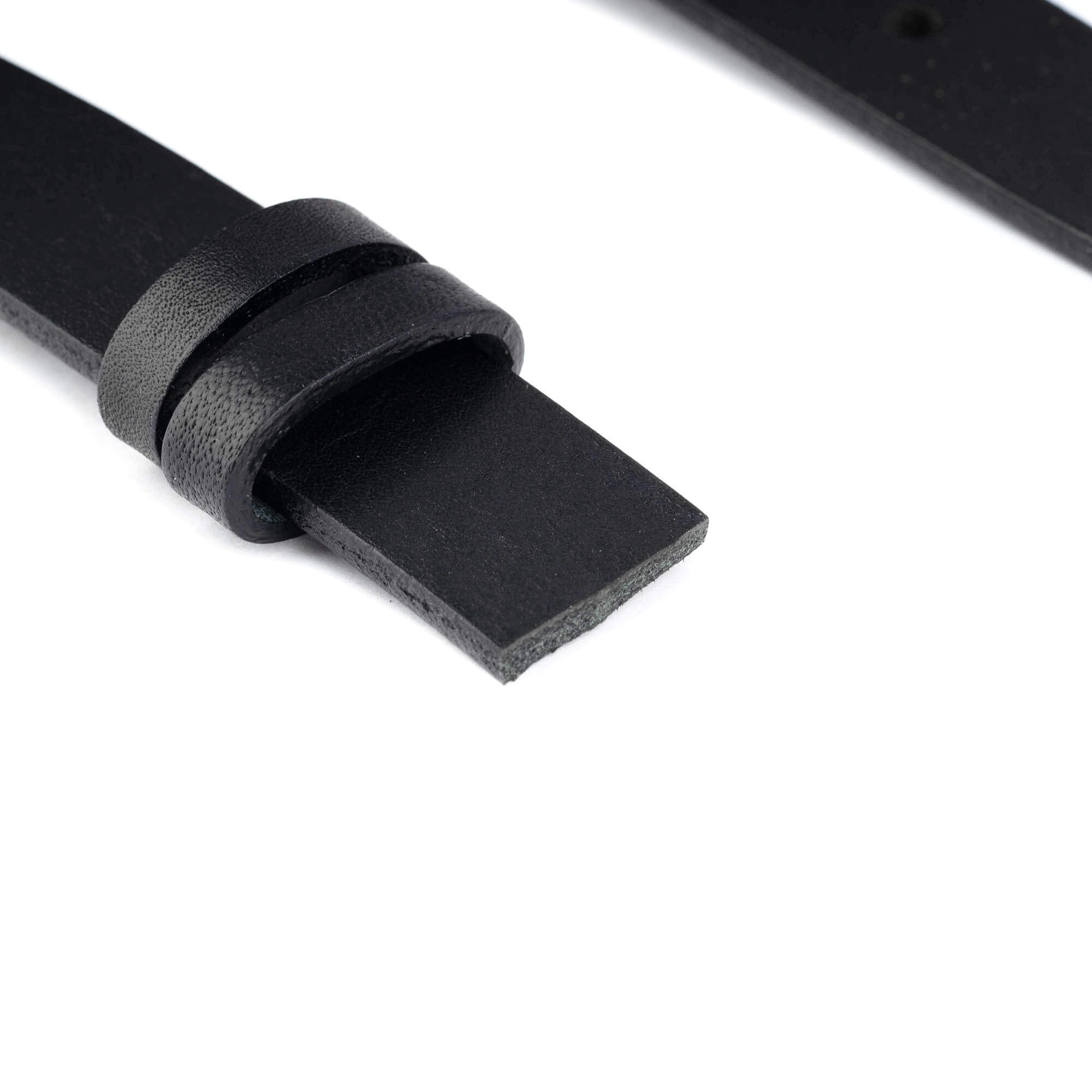 Premium Black Leather Belt Strap for Cartier Buckle Replacement - Genuine Full Grain Leather - Perfect for Dress Pants, Suits & Formal Occasions