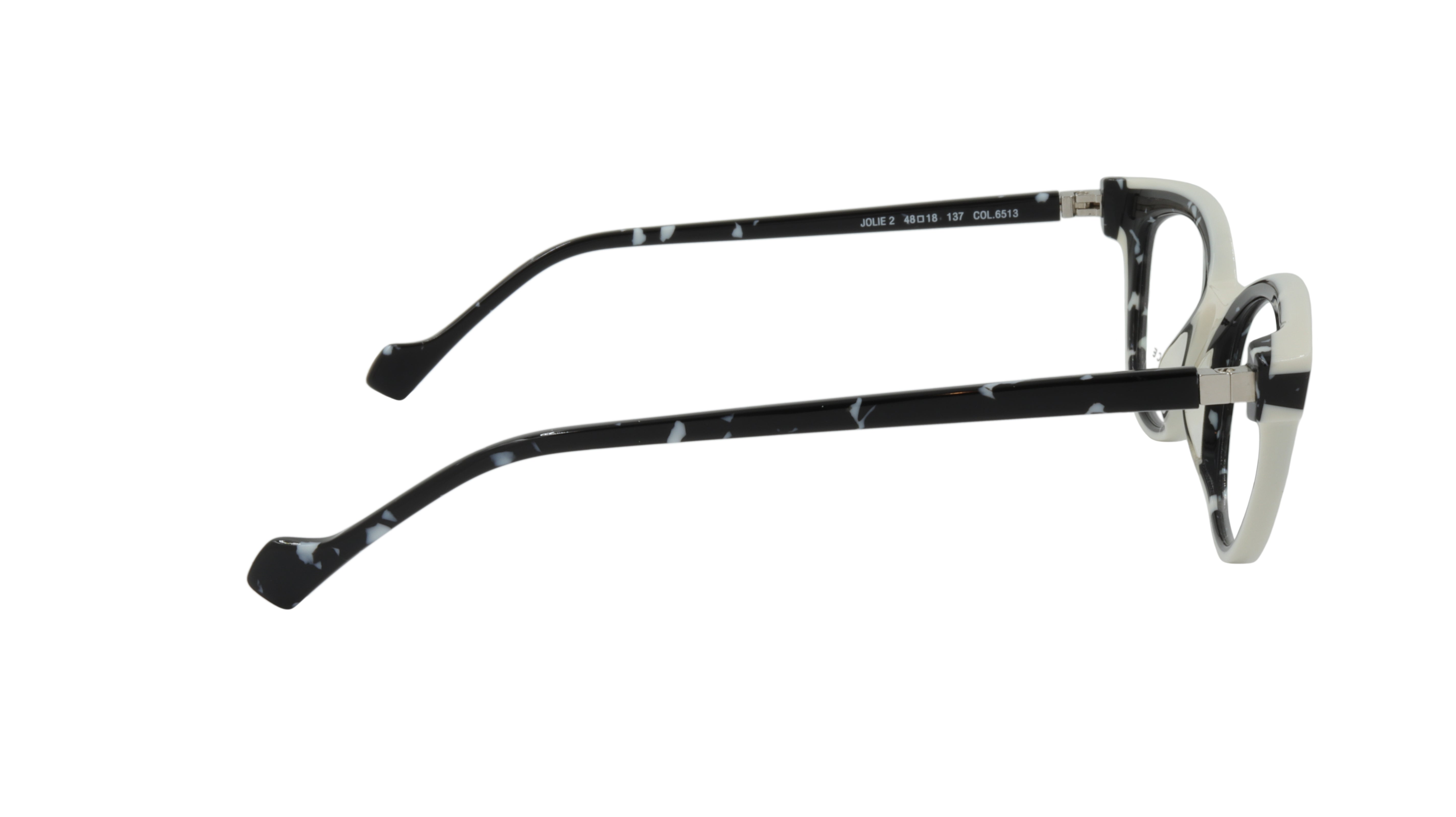 Face A Face Jolie 2 Eyeglasses Frame - Acetate Black Granite Milk Color (Model 6513) | Stylish Women's Prescription Glasses for Work & Everyday Wear