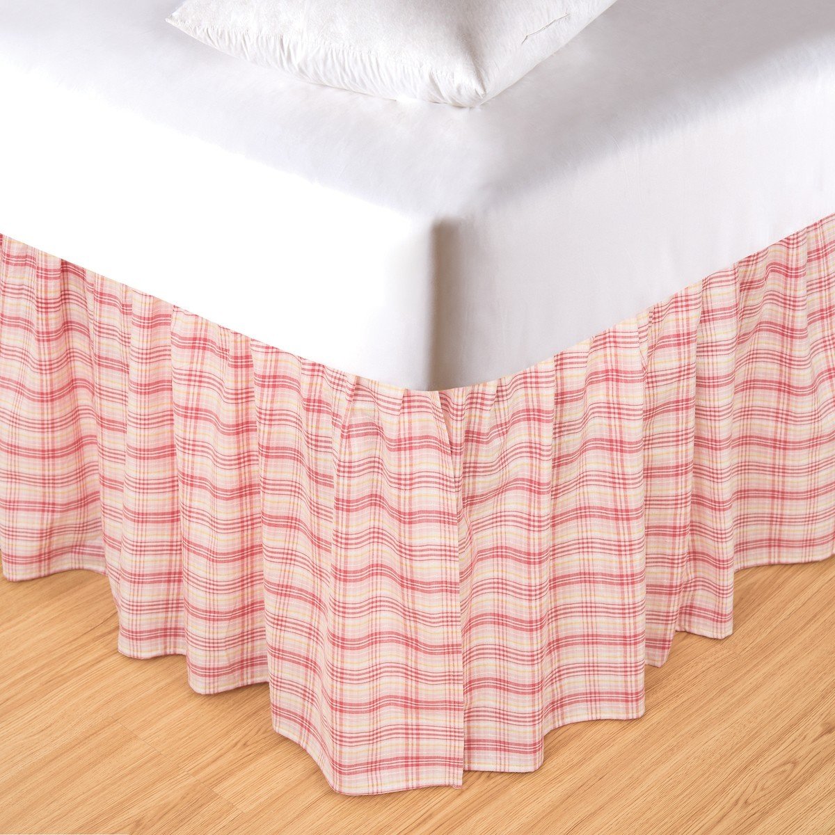 C&F Home Pink Plaid Full Bed Skirt - 16 Inch Drop Length, Dust Ruffle for Full Size Bed - Soft & Stylish Bedroom Decor - Perfect for Guest Rooms, Dorms & Cozy Home Styling