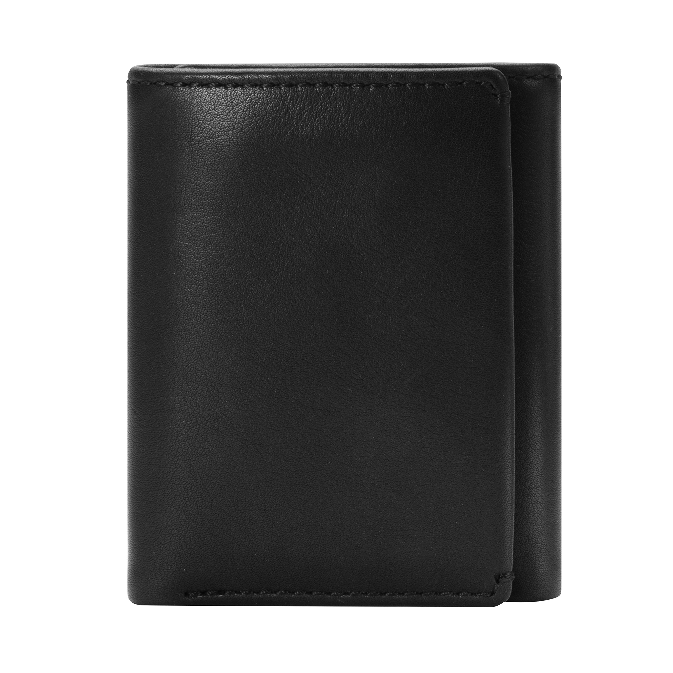 House of Jack Co. Eastwood RFID Blocking Trifold Wallet for Men - Premium Full Grain Cowhide Leather with Double Bill Compartment (Black) - Perfect for Everyday Carry, Travel & Business Use