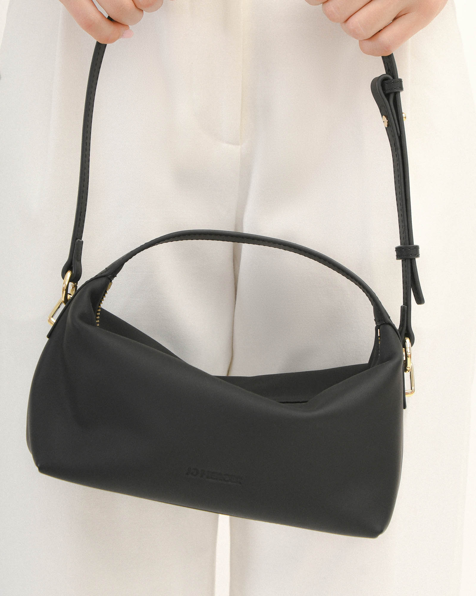 EMILIA Black Leather Crossbody Bag for Women - Stylish & Durable Everyday Shoulder Purse for Work, Travel & Shopping