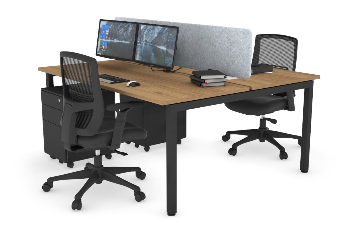 Quadro Square Legs 2 Person Office Workstation Desk - 1200L x 700W Modern Shared Workspace Solution for Home & Business Offices