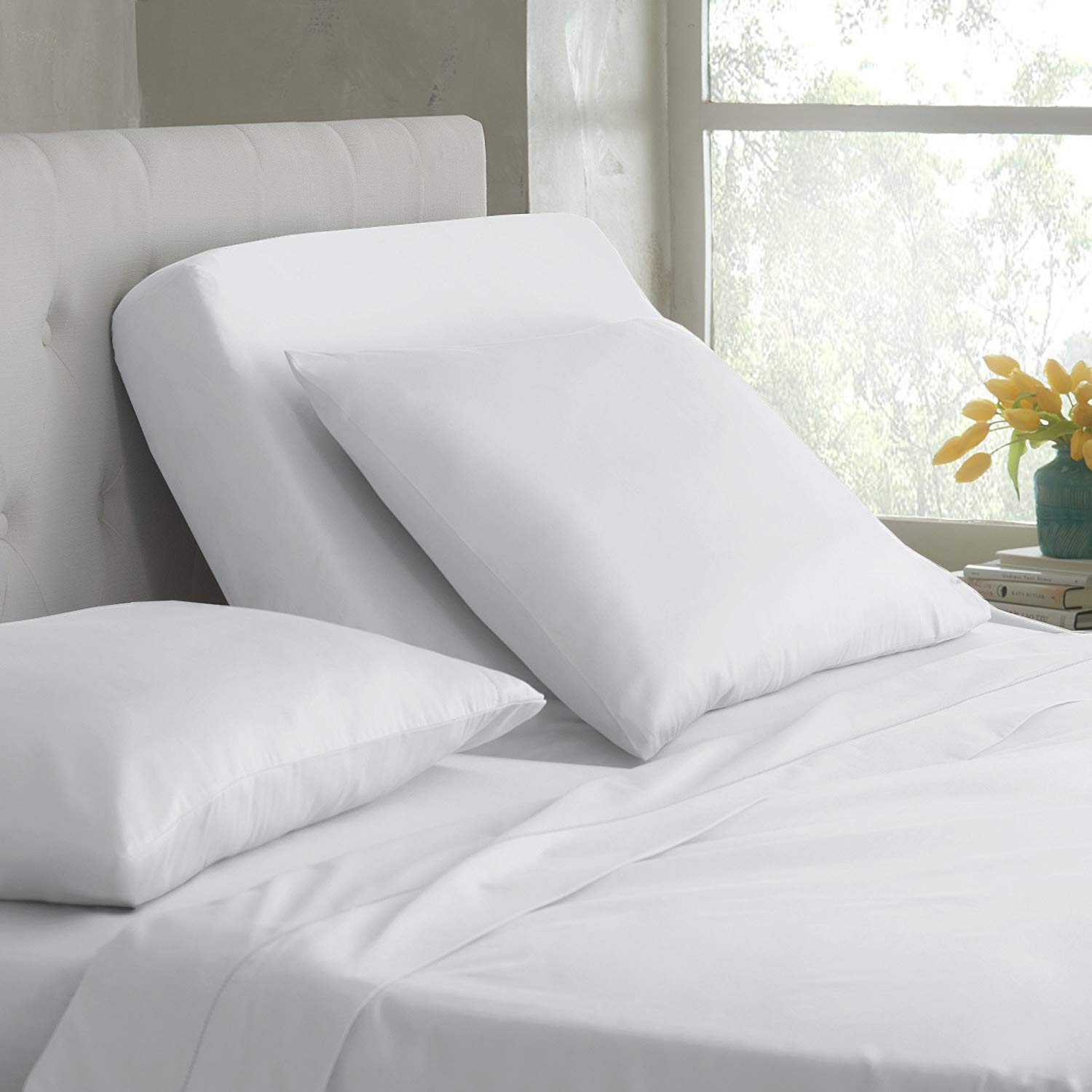 Split King Sheets Set for Adjustable Beds - 400 Thread Count Half Split Deep Pocket Sheets (Fits 15-18