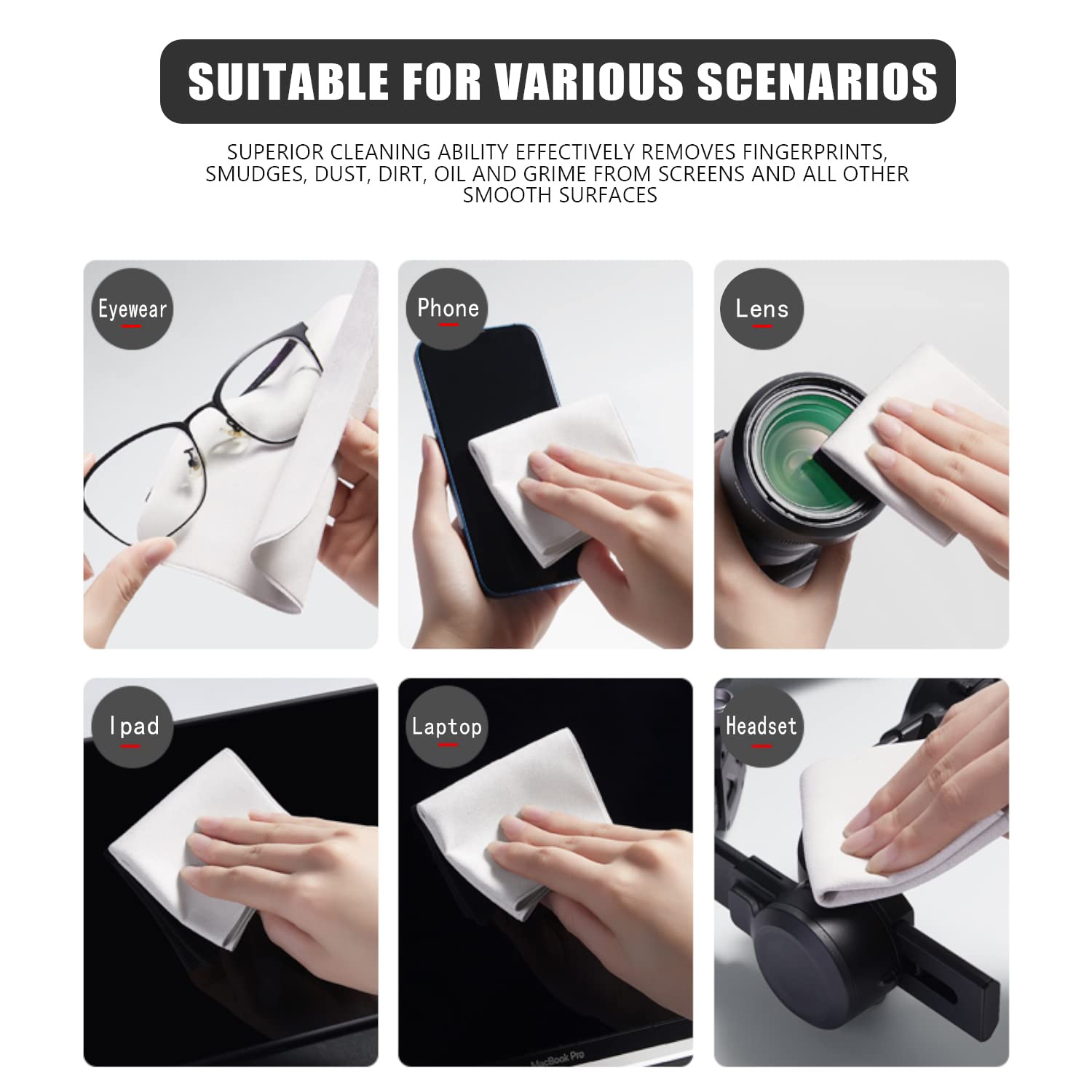 Premium Microfiber Cleaning Cloth for MacBook Pro 16 inch - Ultra Soft Screen Protector & Keyboard Cover | Ideal for Laptop, Glasses, and Camera Lens Cleaning | Not Compatible with MacBook Air 15.3 inch