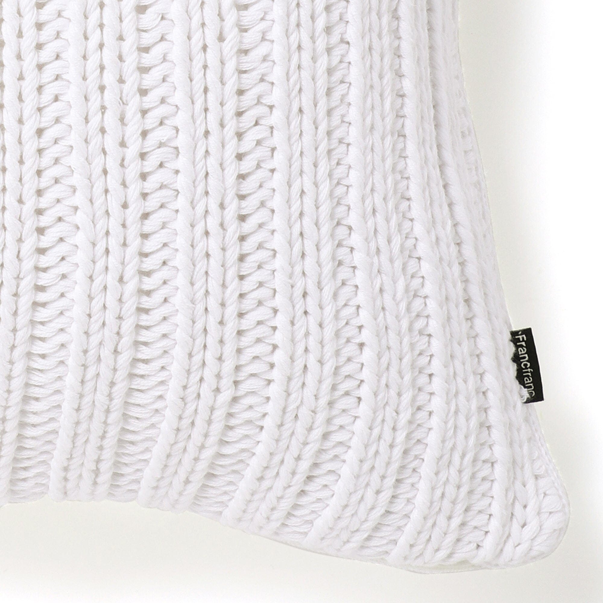 Soft Knit Stripe Cushion Cover 18x18 Inches - Premium Cotton Blend Decorative Pillow Case for Sofa, Bed, Chair - White Home Decor for Living Room, Bedroom & Office