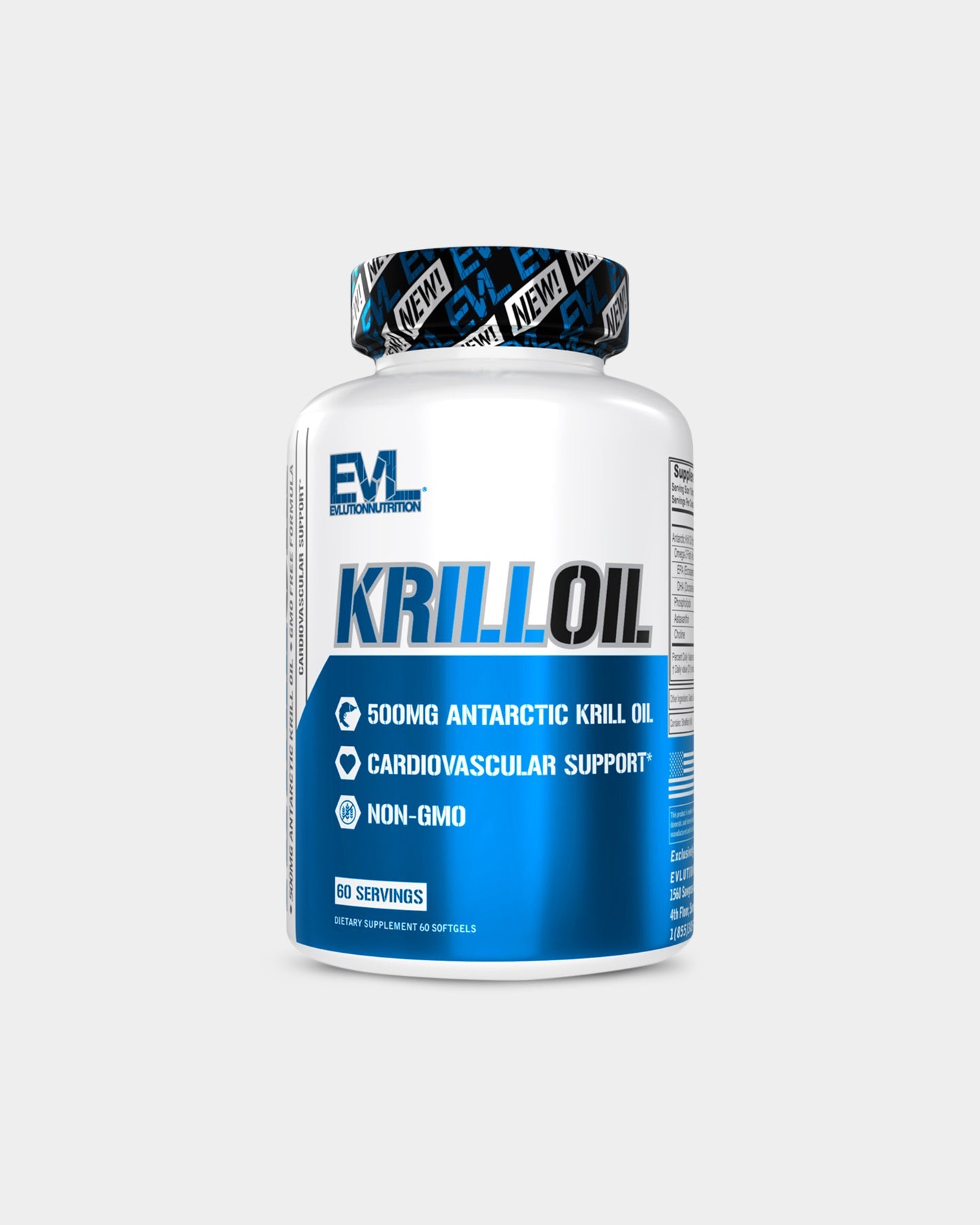 EVLUTION NUTRITION Premium Krill Oil Supplement - 1000mg Omega-3 EPA & DHA for Heart, Brain & Joint Health - Supports Cognitive Function & Cardiovascular Wellness - Perfect for Daily Health Routine & Active Lifestyle