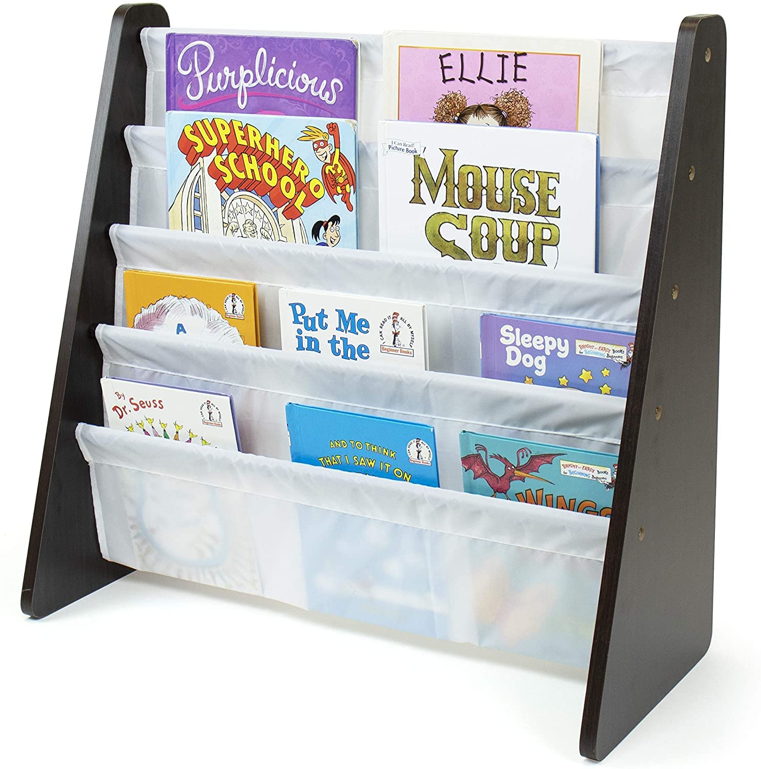 Lennox Espresso Wooden Toy Storage Organizer - Kids Room Furniture for Toys, Books & Games - Perfect for Playrooms, Bedrooms & Daycares