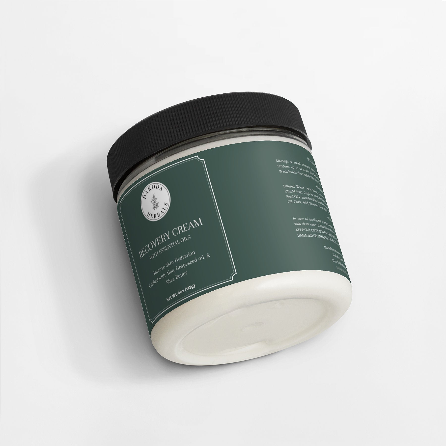 Organic Recovery Cream with Lavender & Tea Tree Essential Oils - Deep Hydration for Dry, Sensitive Skin - Perfect for Post-Workout, Sunburn & Winter Skin Care