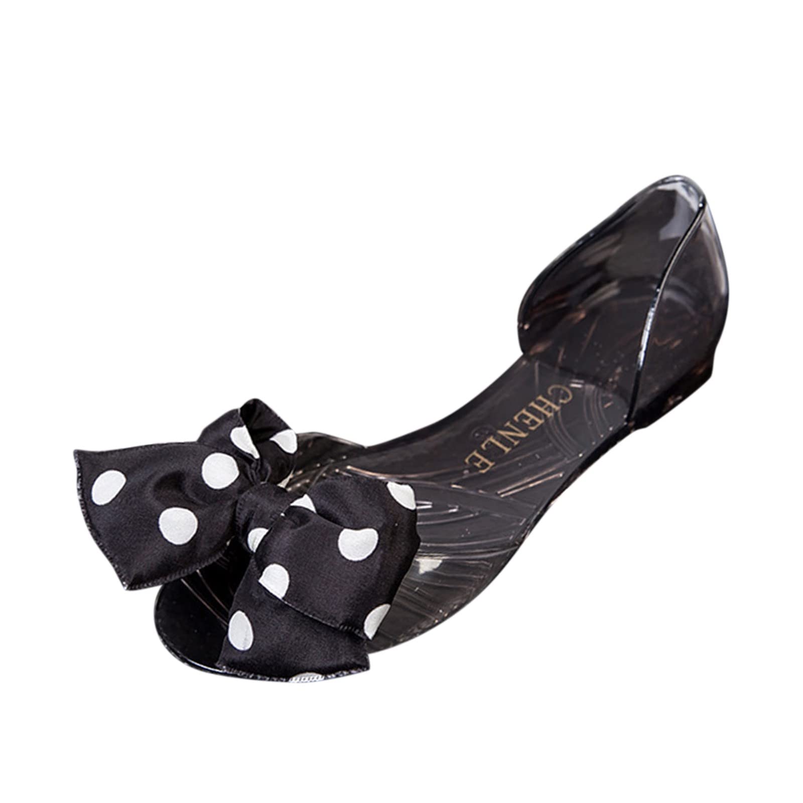 Women's Flat Sandals - Cute Ballet Shoes with Soft Pointed Toe & Polka Dot Bowknot Flower Design | Summer Comfortable Flats for Casual Wear, Beach, Vacation & Daily Outfits