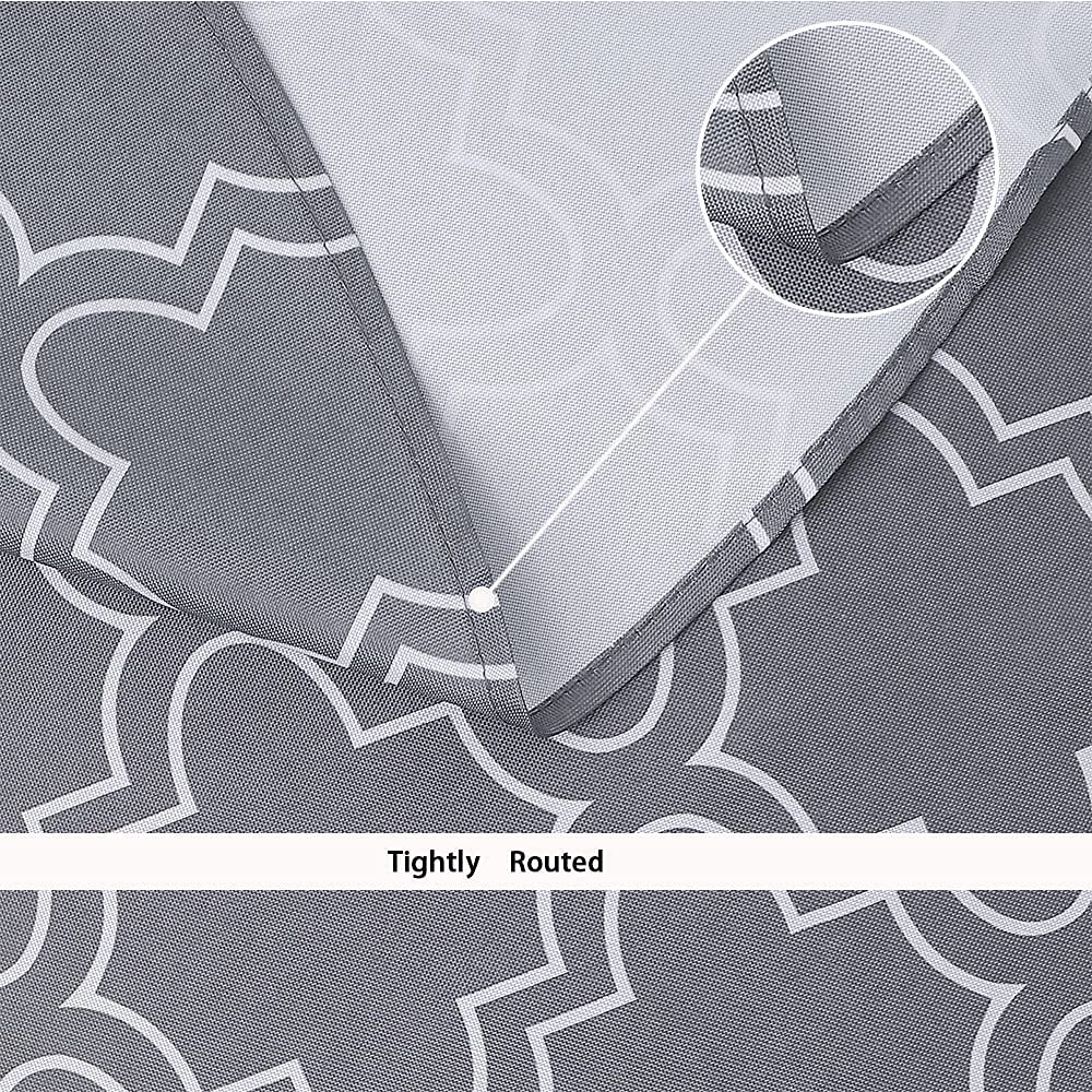UFRIDAY Gray Square Tablecloth 52x52 Inch Waterproof - Spill Proof Fabric for Living Room Coffee Table