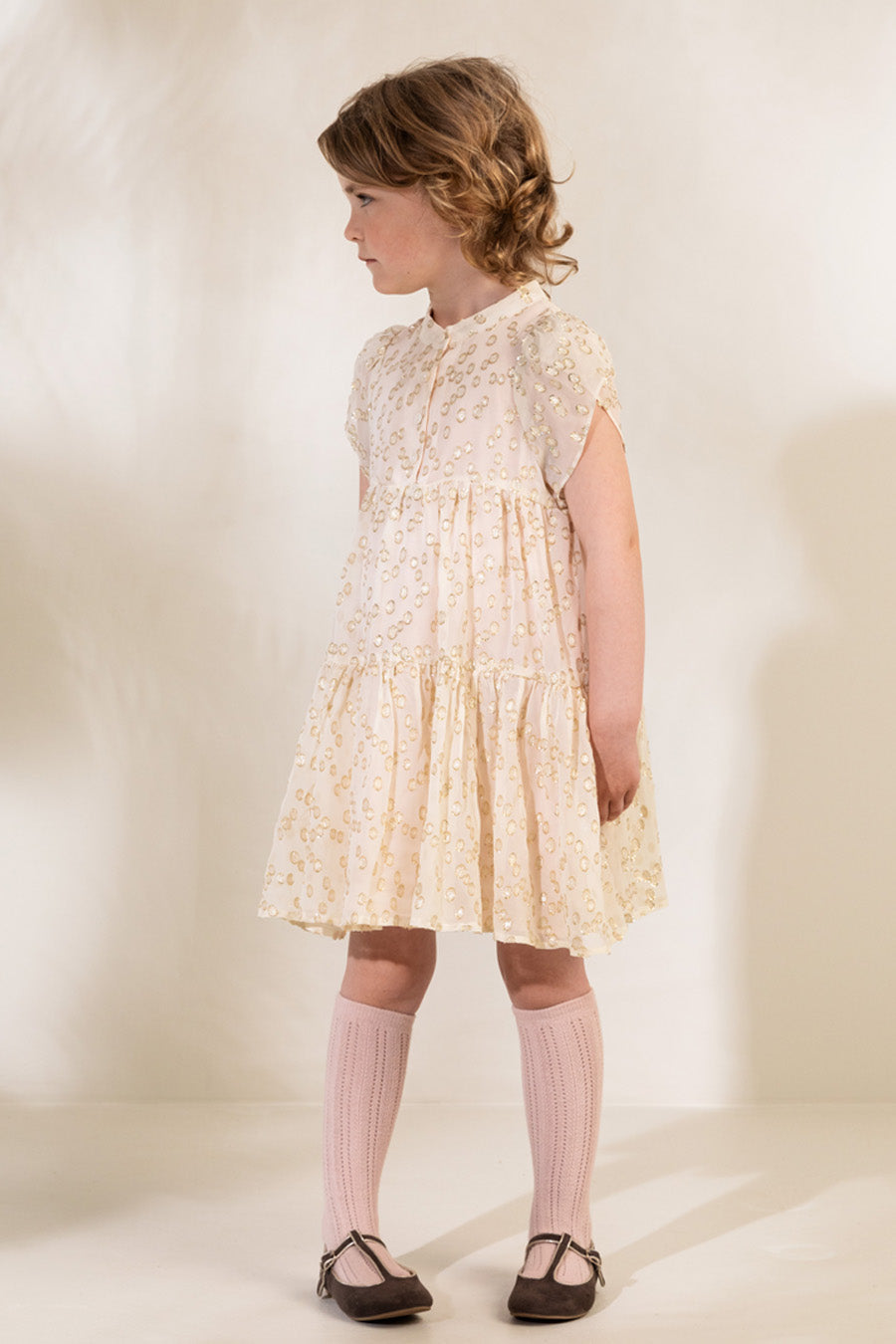MarMar Copenhagen Delanne Eggshell Girls Dress - Elegant & Comfortable Kids' Outfit for Parties, School & Special Occasions