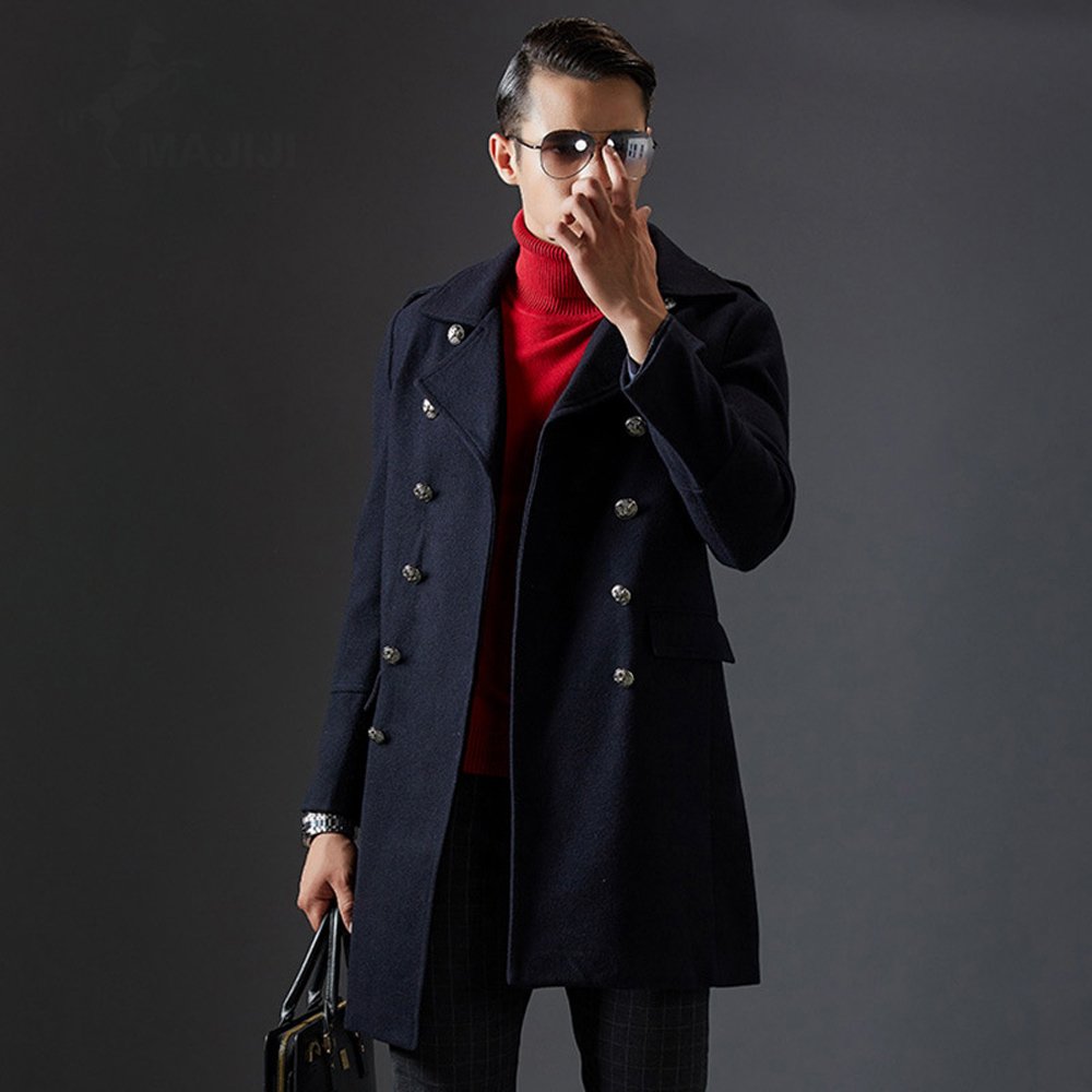 Kelaixiang Men's Winter Jacket - Thickened Wool Windbreaker Coat with Collar | Warm Outerwear for Cold Weather, Outdoor Activities & Casual Wear
