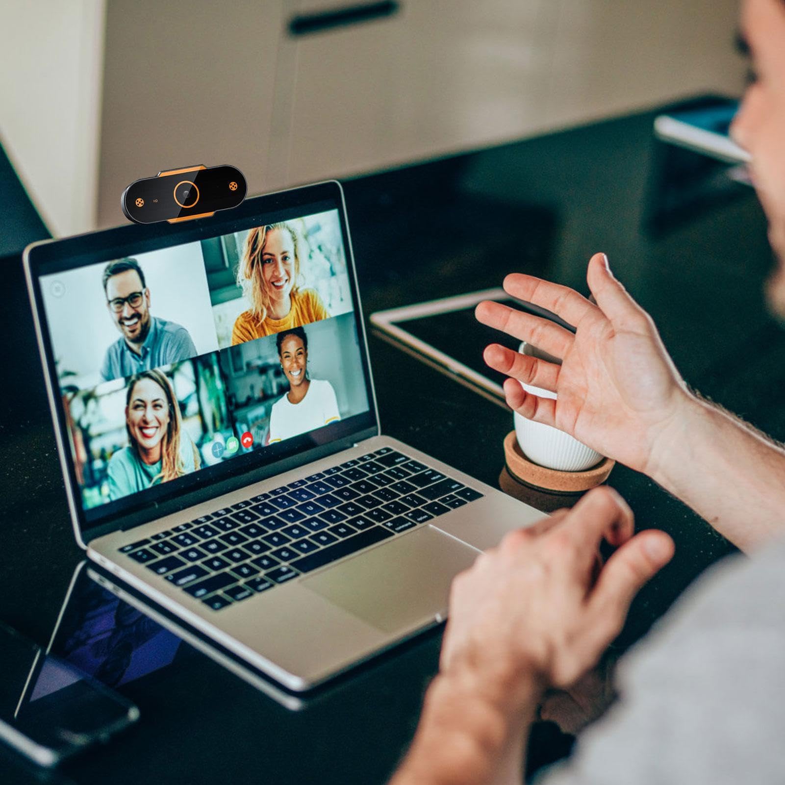 HD 1080P USB Webcam with Built-in Microphone - Plug & Play PC Camera for Laptop, Desktop, Live Streaming, Video Conferencing, Zoom Meetings, Online Classes & Gaming (Auto Focus, Low Light Correction) - Perfect for Home Office, Remote Work & Distance Learning