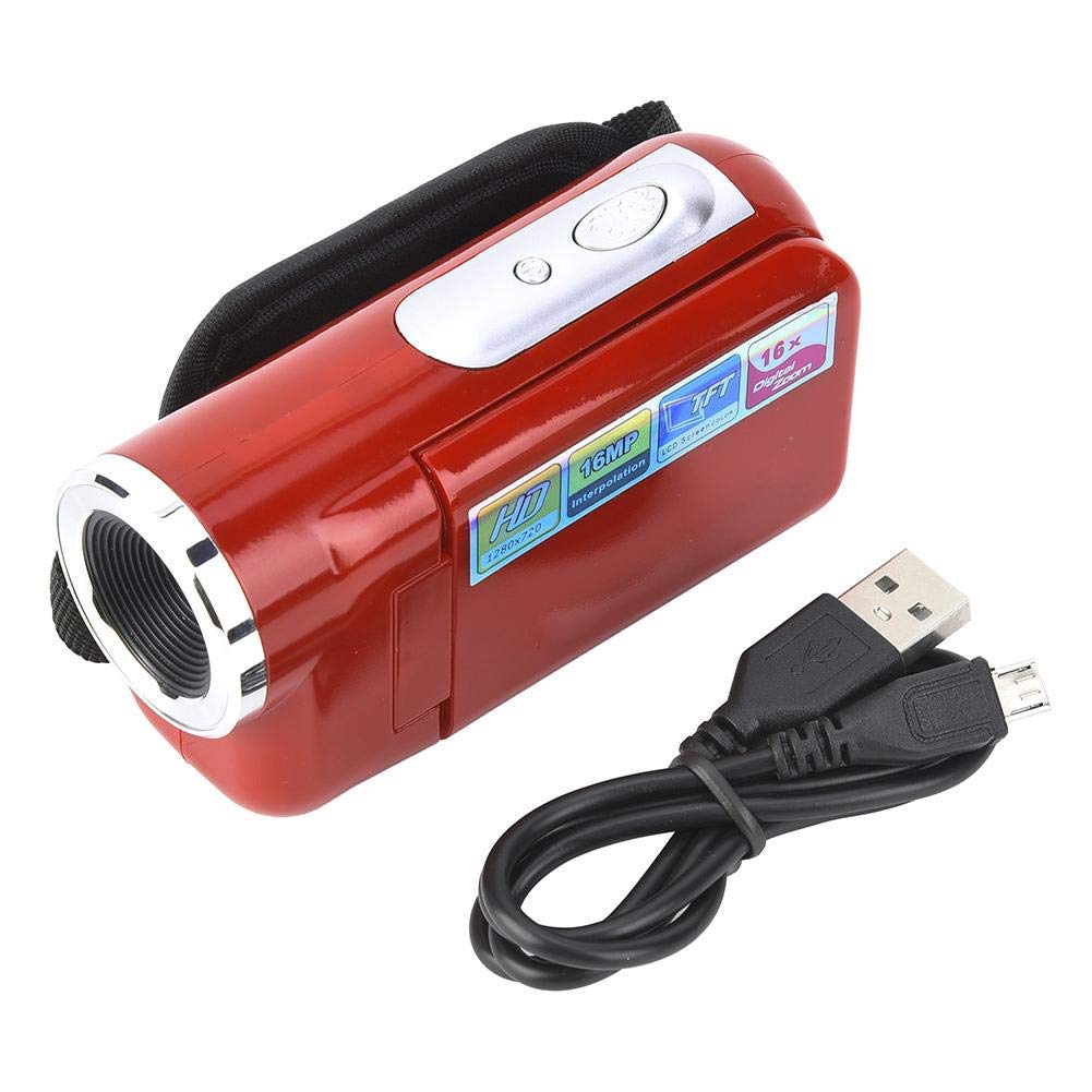 Elprico 16X HD Digital Camcorder - Compact Portable DV Camera with TFT LCD Display, Durable Design for Outdoor Activities, Cycling & Running - Perfect Birthday Gift (Red) | Capture Adventures & Special Moments