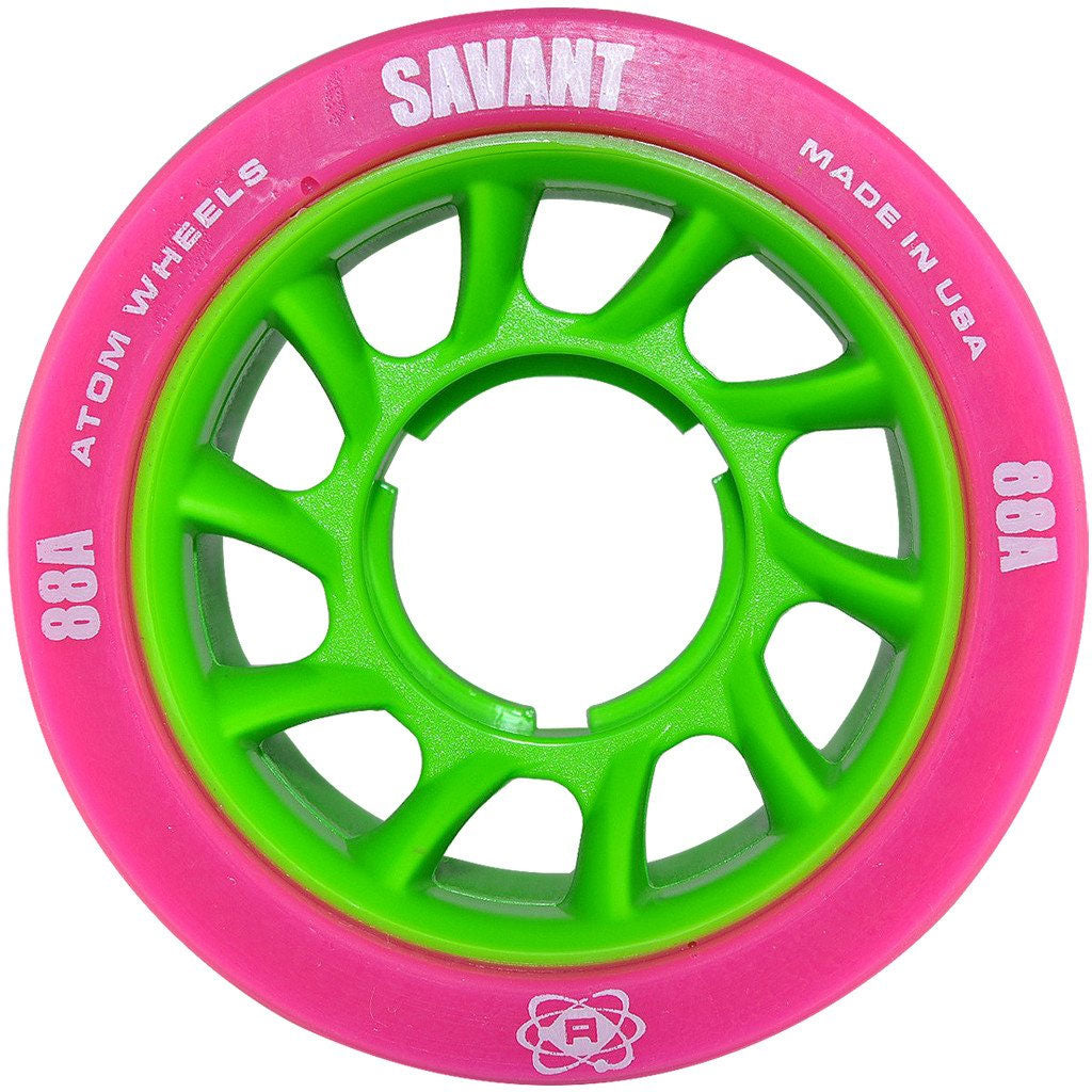 Atom Savant 59mm Quad Wheels 4-Pack - High-Performance Skateboard Wheels for Smooth Riding & Tricks - Perfect for Street Skating, Park Riding & Cruising