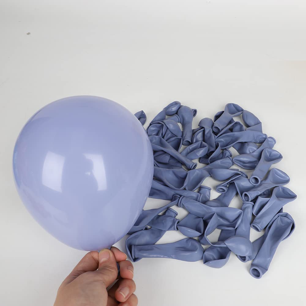 100 Pcs 10 Inch Dusty Blue Balloons - Fog Blue & Slate Blue Balloon Garland Bouquet for Boho Wedding, Bridal Shower, Baby Shower, Birthday Party & Gender Reveal - Premium Party Decoration for Indoor & Outdoor Events