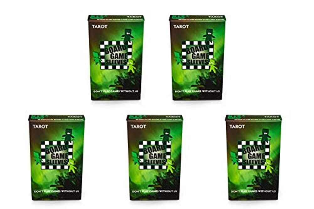 5 Packs Arcane Tinmen Non-Glare Board Game Sleeves - 50 Count Tarot Size Card Protectors for MTG, Yu-Gi-Oh! & Collectible Card Games - Premium Value Bundle for Game Nights & Card Protection