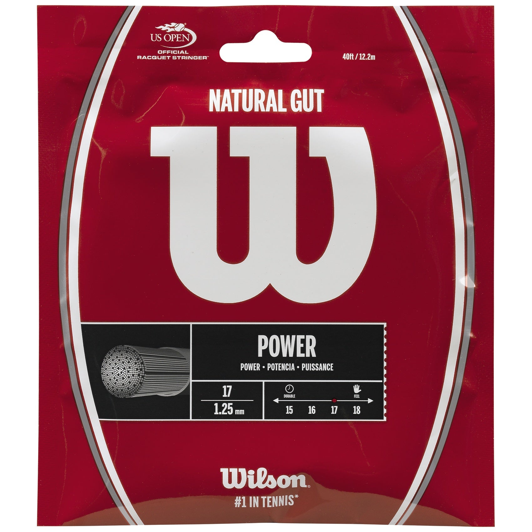 Wilson Natural Gut Tennis String - Premium Performance for Pro-Level Play | Ideal for Competitive Matches & Training Sessions