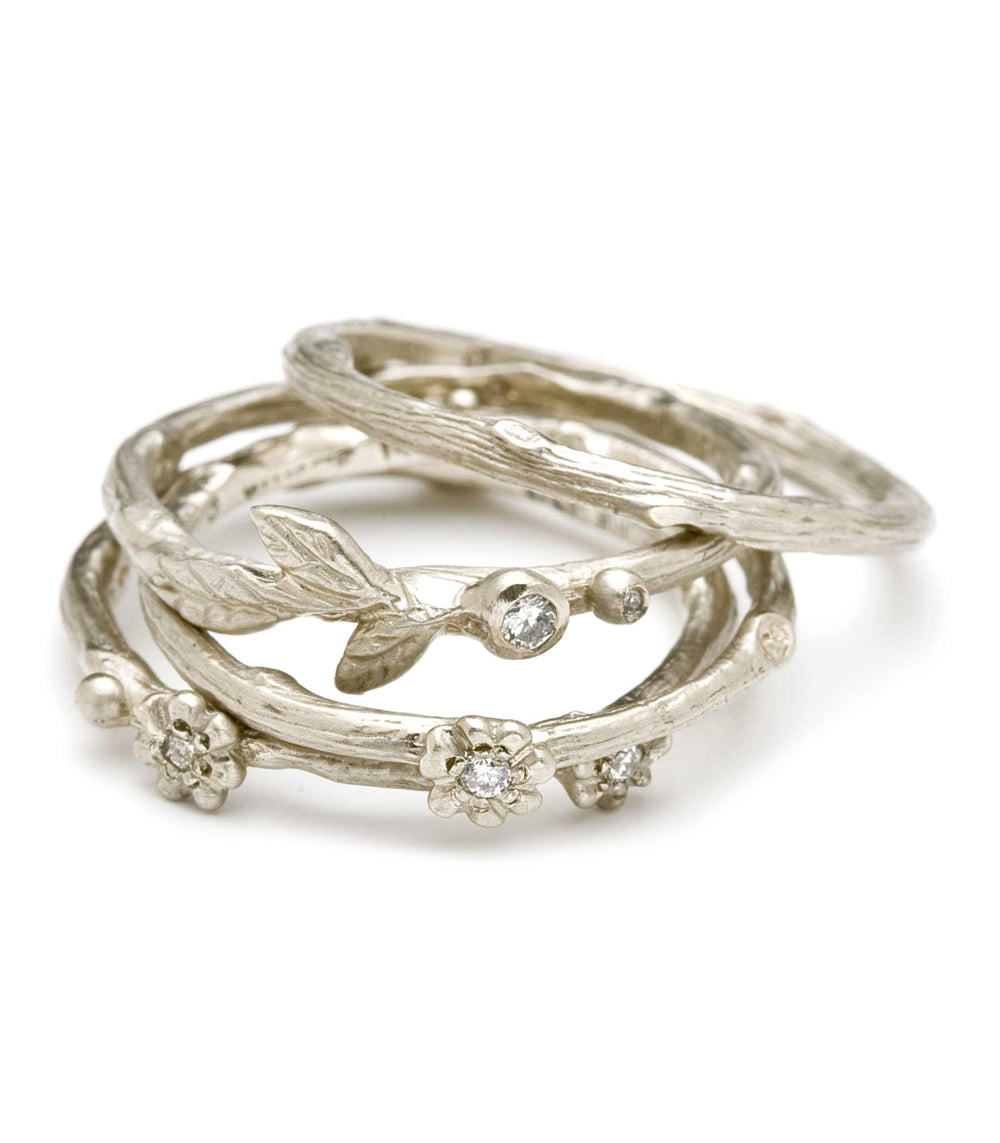 14K Gold Branch Textured Stackable Ring - Dainty Nature-Inspired Jewelry for Women - Perfect for Layering, Everyday Wear & Special Occasions