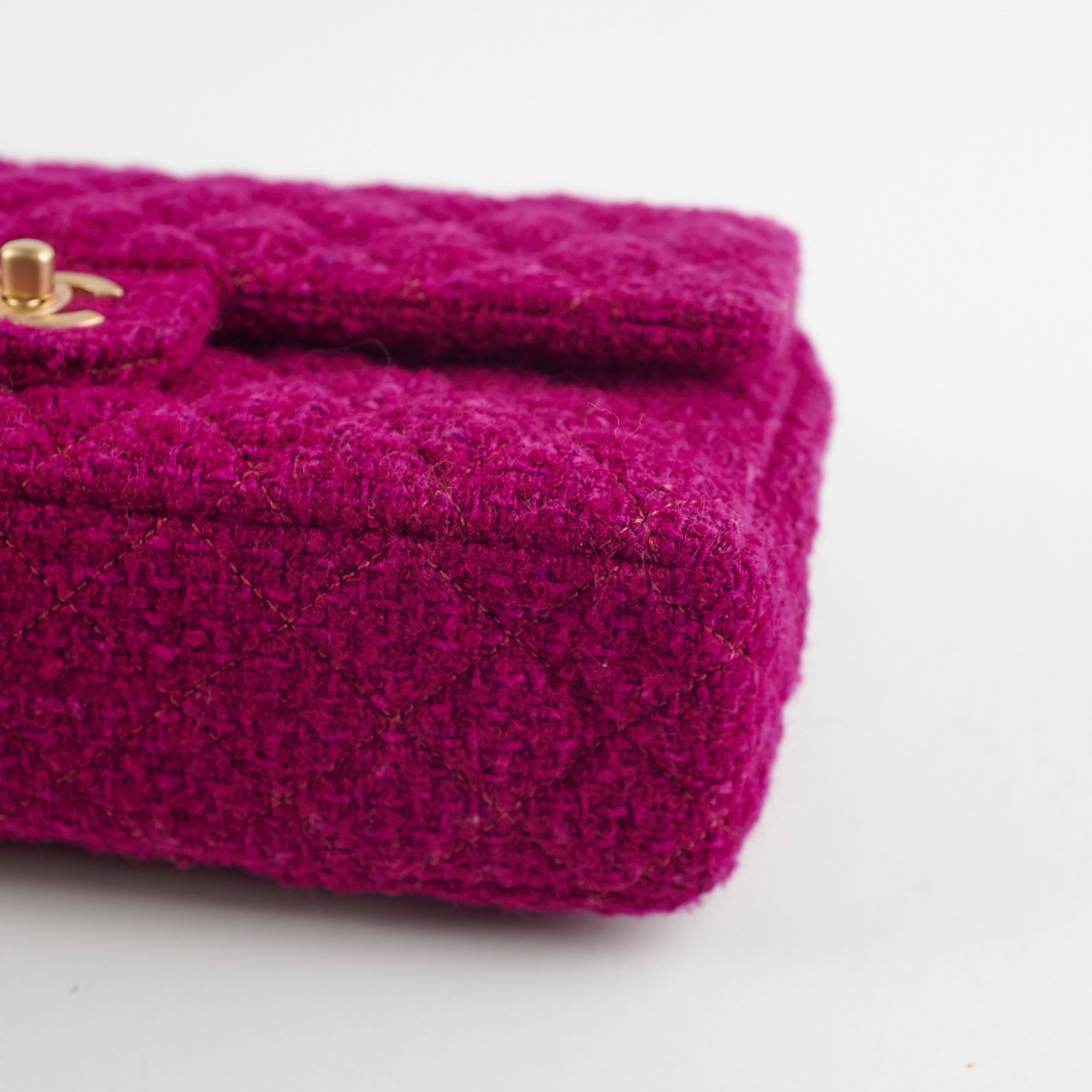 Chanel M/L Tweed Purple Classic Flap Shoulder Bag - Luxury Designer Handbag for Women | Perfect for Parties, Weddings & Special Occasions