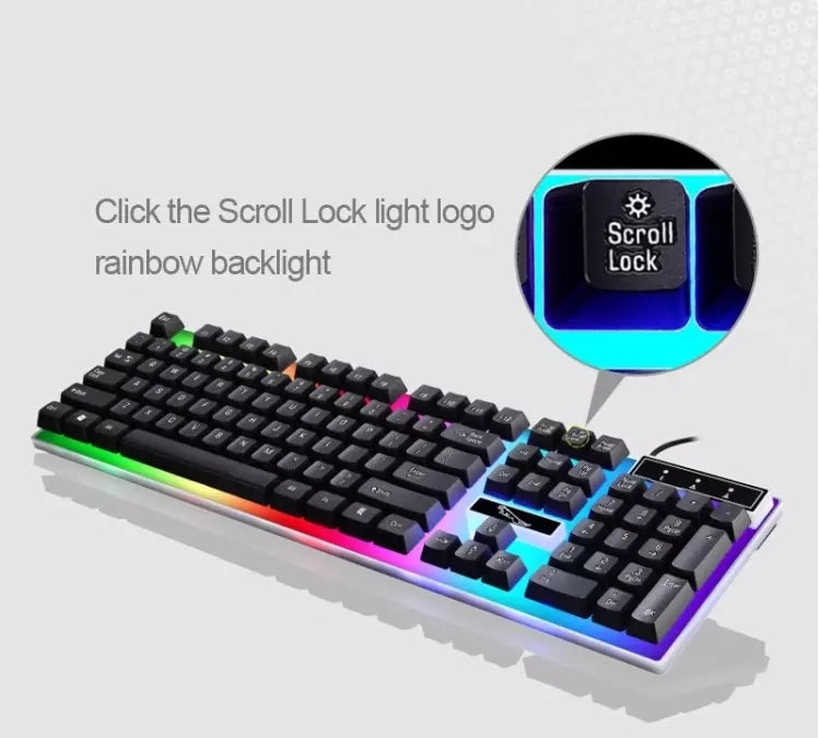 Professional USB 2.0 Backlit LED Gaming Keyboard and Mouse Combo - 104 Keys Wired Keyboard Set for PC, Laptop, Desktop Computer | Perfect for Home Office, Gaming & Typing