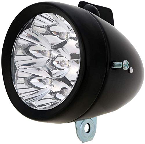 KORADA Vintage Retro Bicycle Front Light - 7 LED Fixie Bike Headlight with Mounting Bracket | Perfect for Night Cycling, Urban Commuting & Vintage Bike Restoration