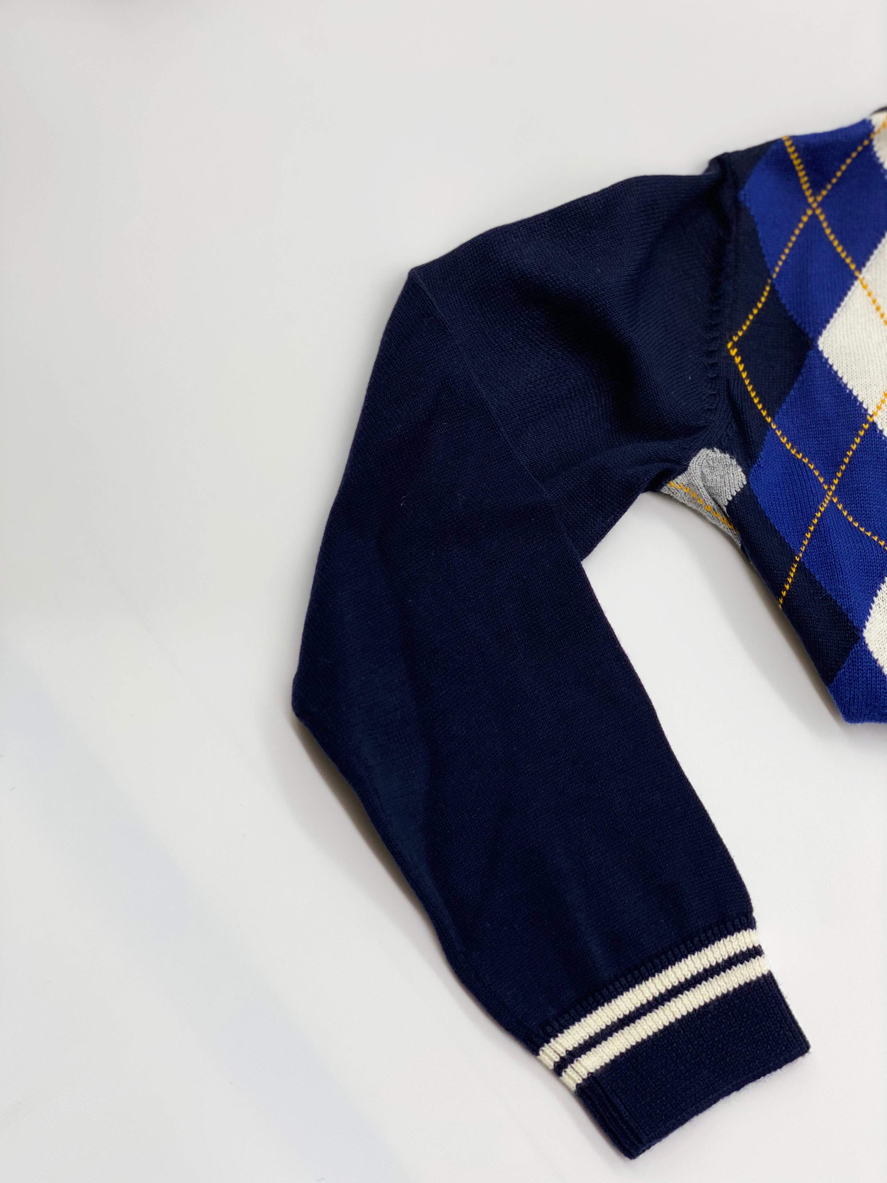 Stylish Kids' Argyle V-Neck Sweater - Soft & Comfortable for School, Parties & Family Outings