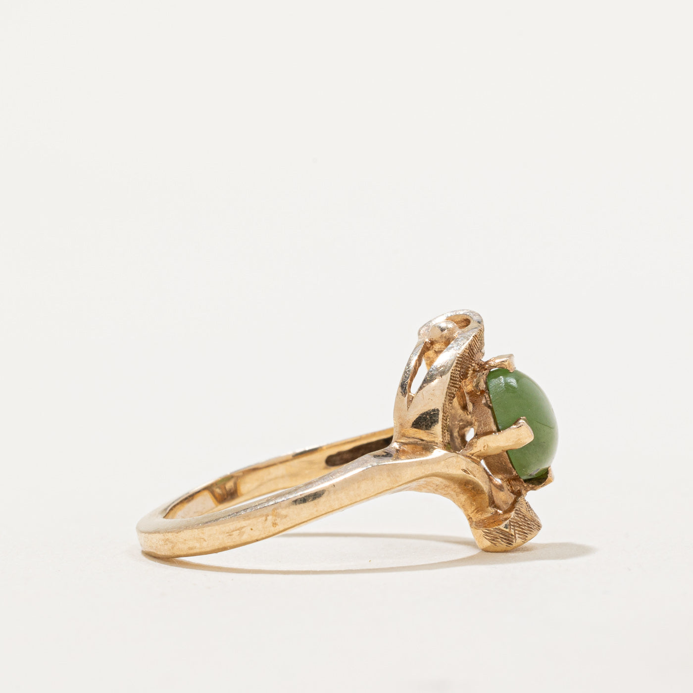 1.00ct Natural Nephrite Jade Bypass Ring - Size 5.5 | Elegant Green Gemstone Jewelry for Women | Perfect for Weddings, Anniversaries & Special Occasions