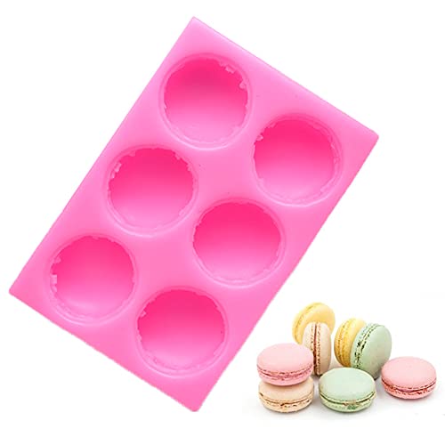 6-Cavity 3D Macaron Silicone Mold for Baking - DIY Fondant, Chocolate, Candy, Soap, Bath Bomb & Cupcake Decorations - Perfect for Desserts, Party Treats & Cake Toppers