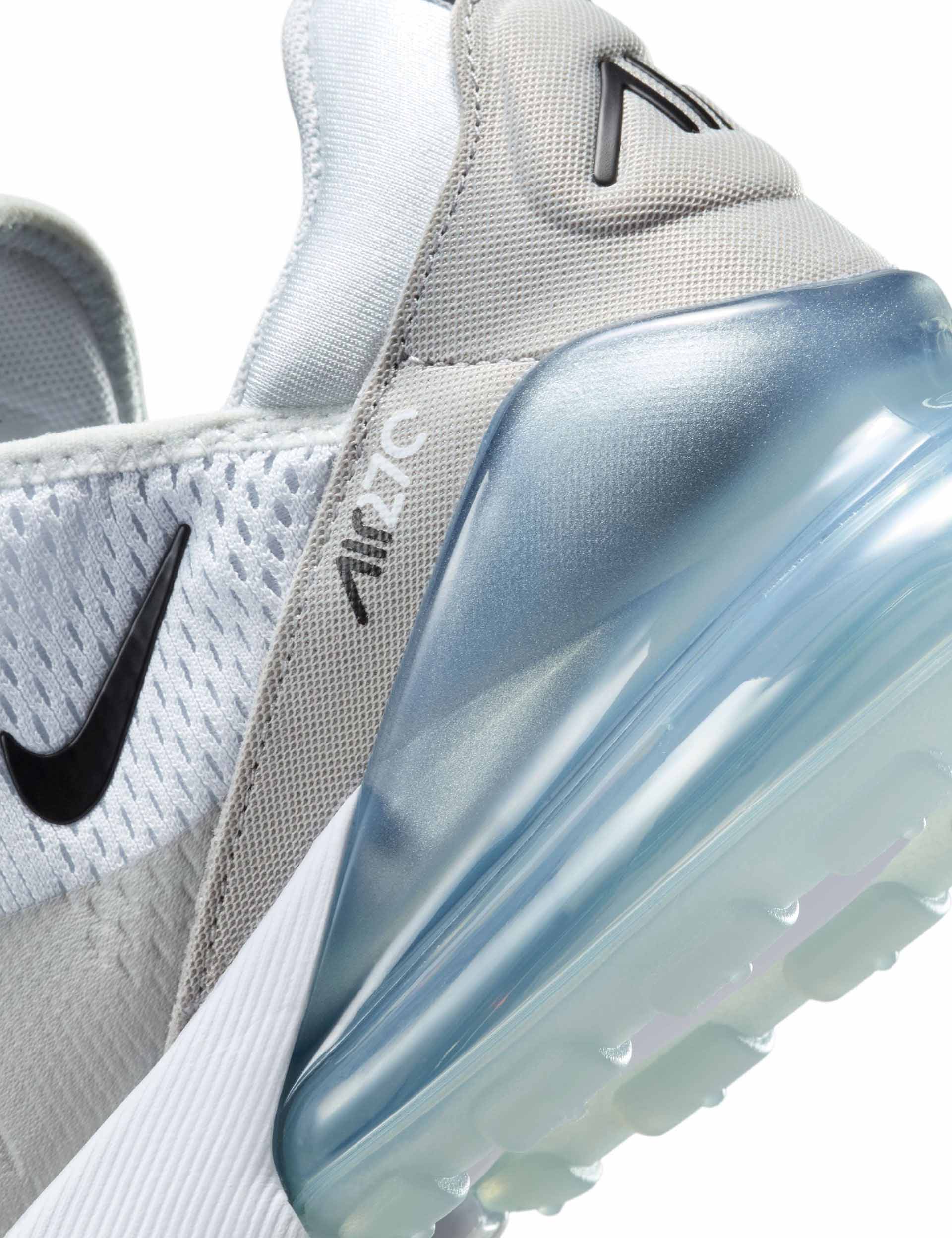 Nike Air Max 270 Running Shoes - Pure Platinum/Black/Light Smoke Grey - Comfortable Cushioned Sneakers for Men & Women | Perfect for Jogging, Gym Workouts & Casual Wear