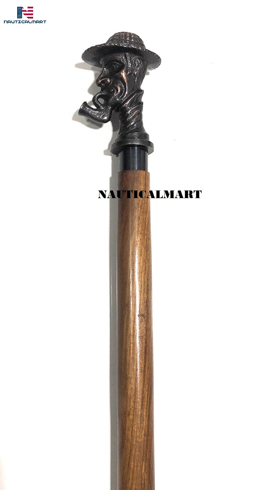 Handcrafted Engraved Sherlock Holmes Spy Steampunk Walking Cane - Premium Wooden Walking Stick for Men & Women - Perfect Gift for Collectors, Cosplay & Victorian Style Lovers - Ideal for Costume Parties, Theater Performances & Historical Reenactments