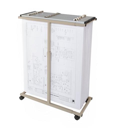 614 Vertical Mobile Blueprint Rack - Heavy Duty Rolling Storage for Large Architectural Drawings & Engineering Plans - Perfect for Offices, Construction Sites & Design Studios