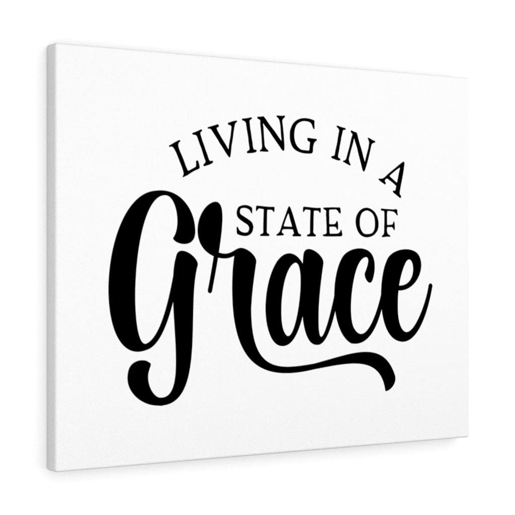 Christian Wall Art Print - 'Living in a State of Grace' Scripture Decor - Ready to Hang Inspirational Gift for Home, Church & Office Decor