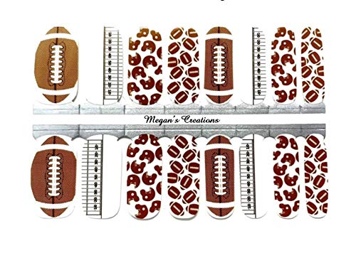 Football Game Day Nail Polish Wraps & Strips - Easy DIY Nail Art for Sports Fans - Perfect for Tailgating, Game Day Parties & Football Season
