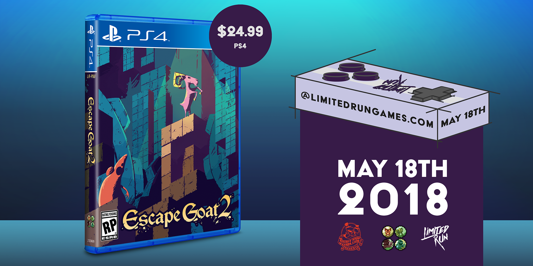 Limited Edition Escape Goat 2 for PS4 - Action Puzzle Platformer Game - Perfect for Solo & Family Gaming Nights