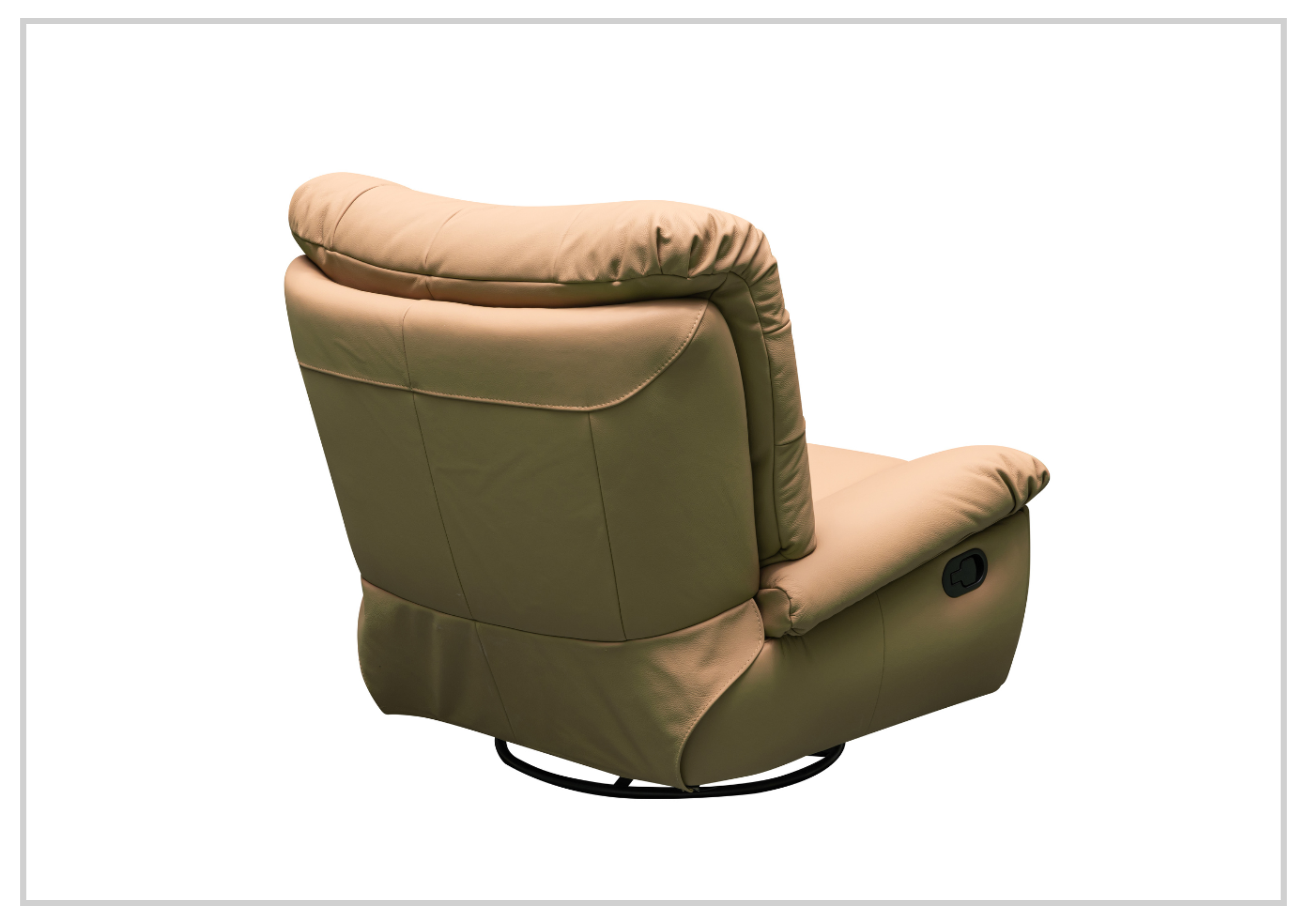 Klaussner Celina Swivel Glider Leather Manual Recliner Chair with Cushion Arms - Comfortable Living Room Seating for Relaxing & Reading