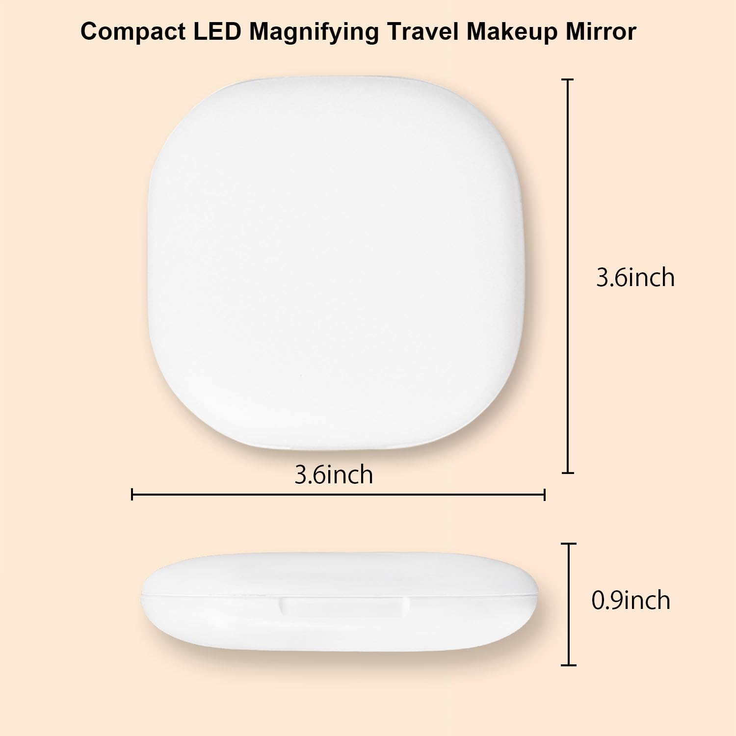 10X Magnifying Makeup Mirror with LED Lights - Rechargeable Travel Mirror, 2-Sided 3 Color Modes, Touch Control, USB-C Charging | Perfect for Home Vanity, Travel & Professional Makeup Artists (White)
