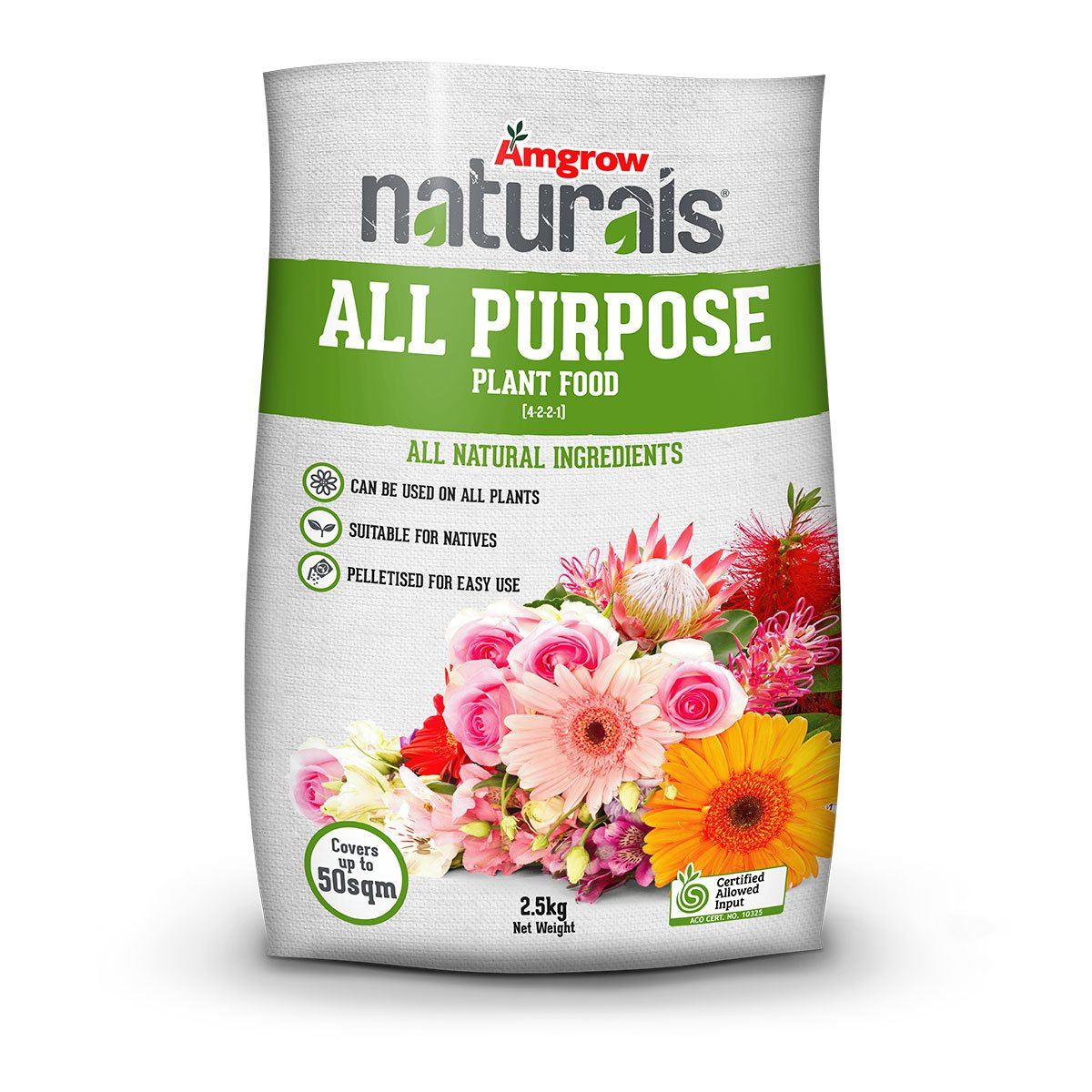 Amgrow Naturals All Purpose Organic Fertilizer 2.5Kg - Plant Food for Vegetables, Flowers & Lawns | Indoor & Outdoor Gardening Essential