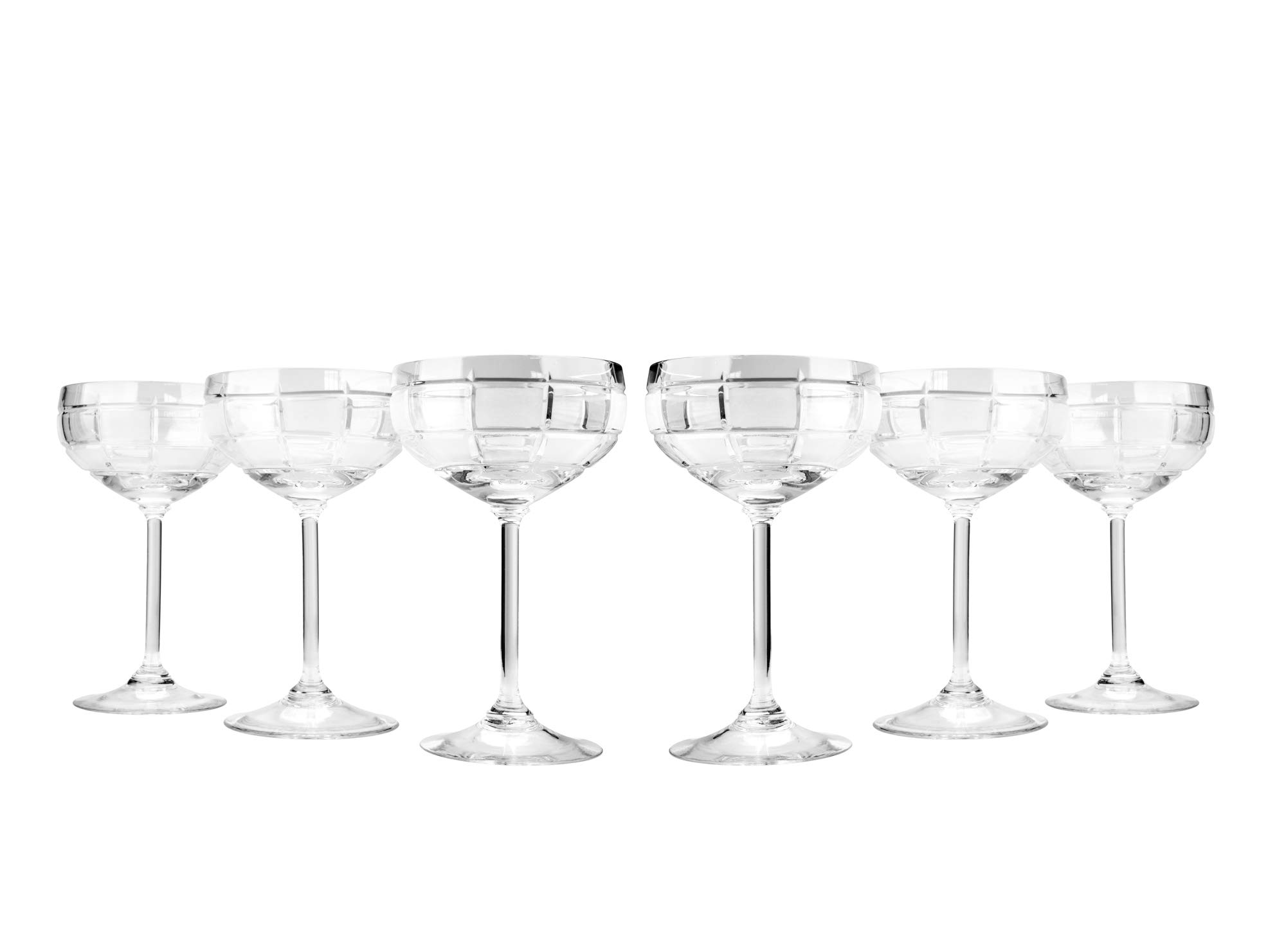 Premium Russian Cut Crystal Champagne Glasses - Elegant 6oz (170ml) Coupe Glassware Set of 6 for Parties, Weddings & Special Events - Perfect for Toasting, Celebrations & Luxury Entertaining