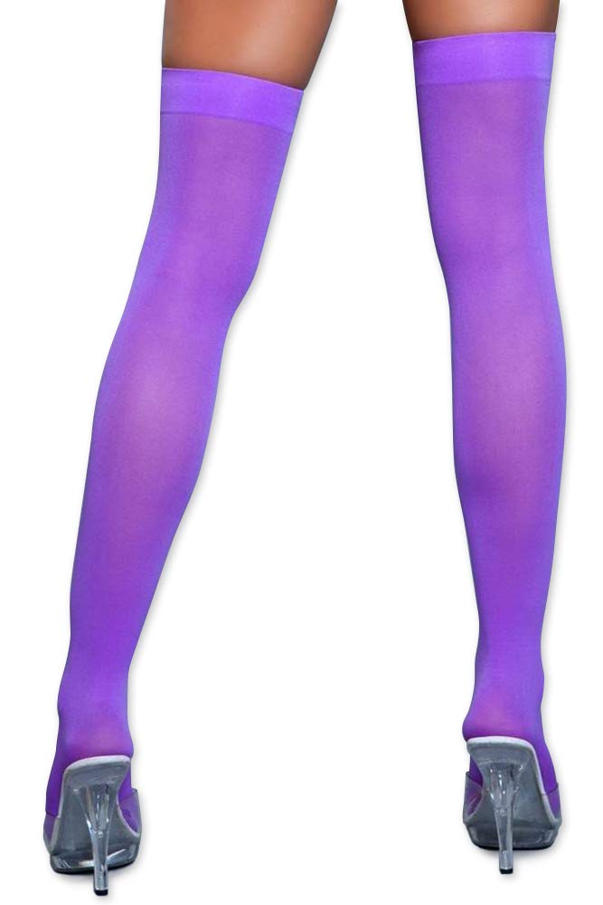 NEON NATION Women's Opaque Thigh High Stockings - Fashionable & Comfortable Tights for Party, Cosplay, Halloween & Everyday Wear